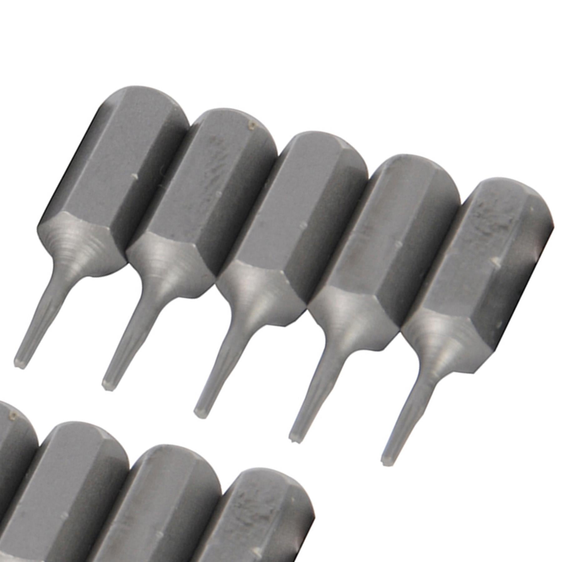 10 PACK- T4 TRX/TORX Star Chrome Vanadium Screwdriver Bits- ¼” Hex Steel Shank