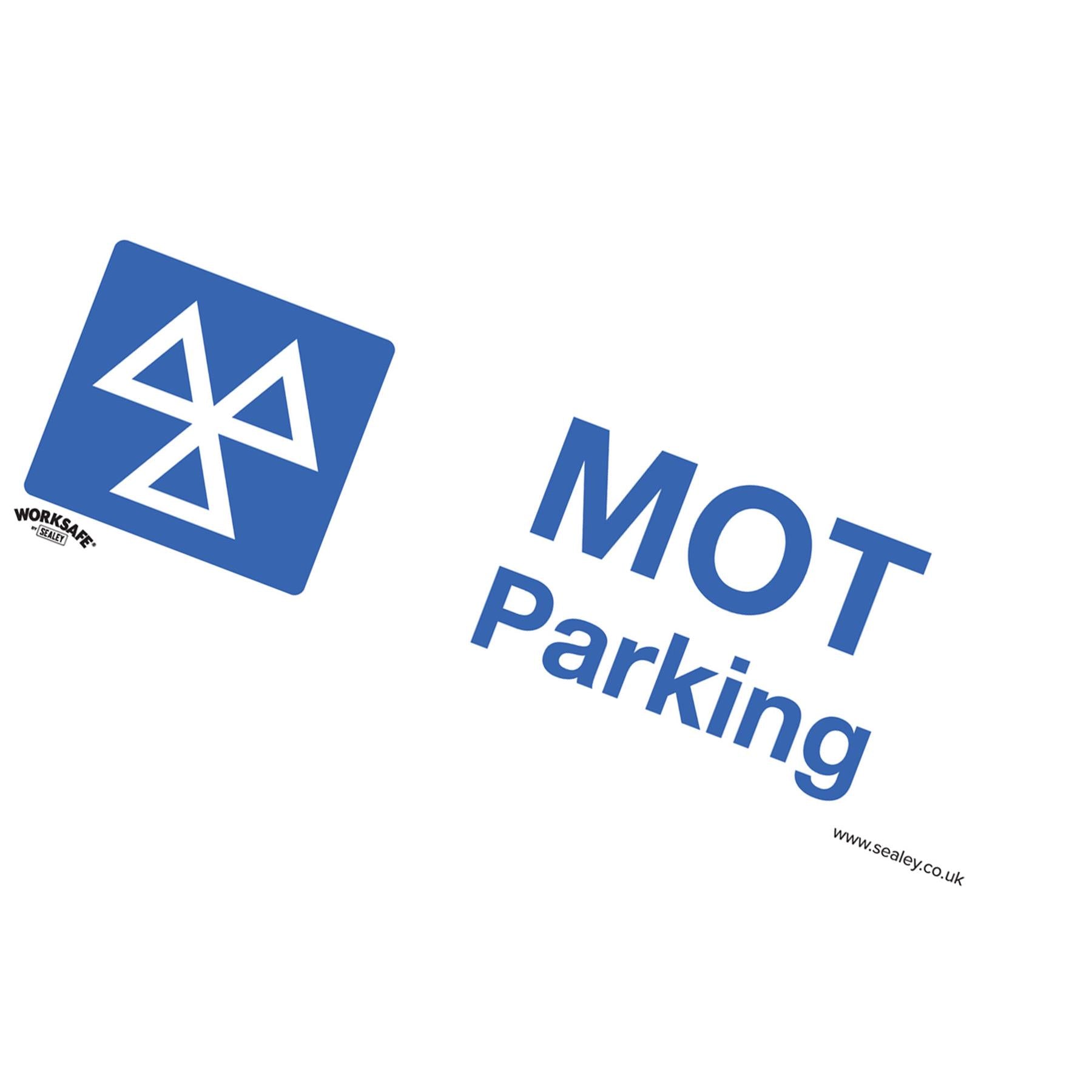 Safety Sign - MOT Parking - Self Adhesive Vinyl - Pack of 10. Sealey
