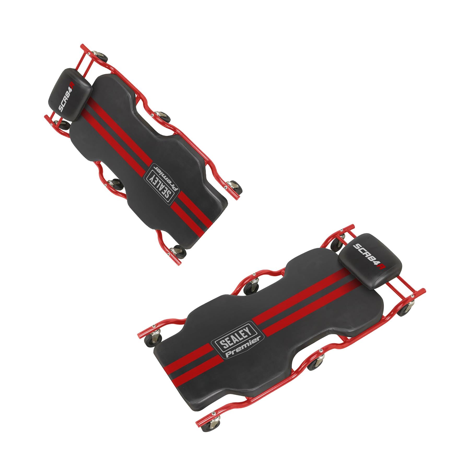 Sealey Steel Creeper with 6 Wheels & Headrest Deluxe