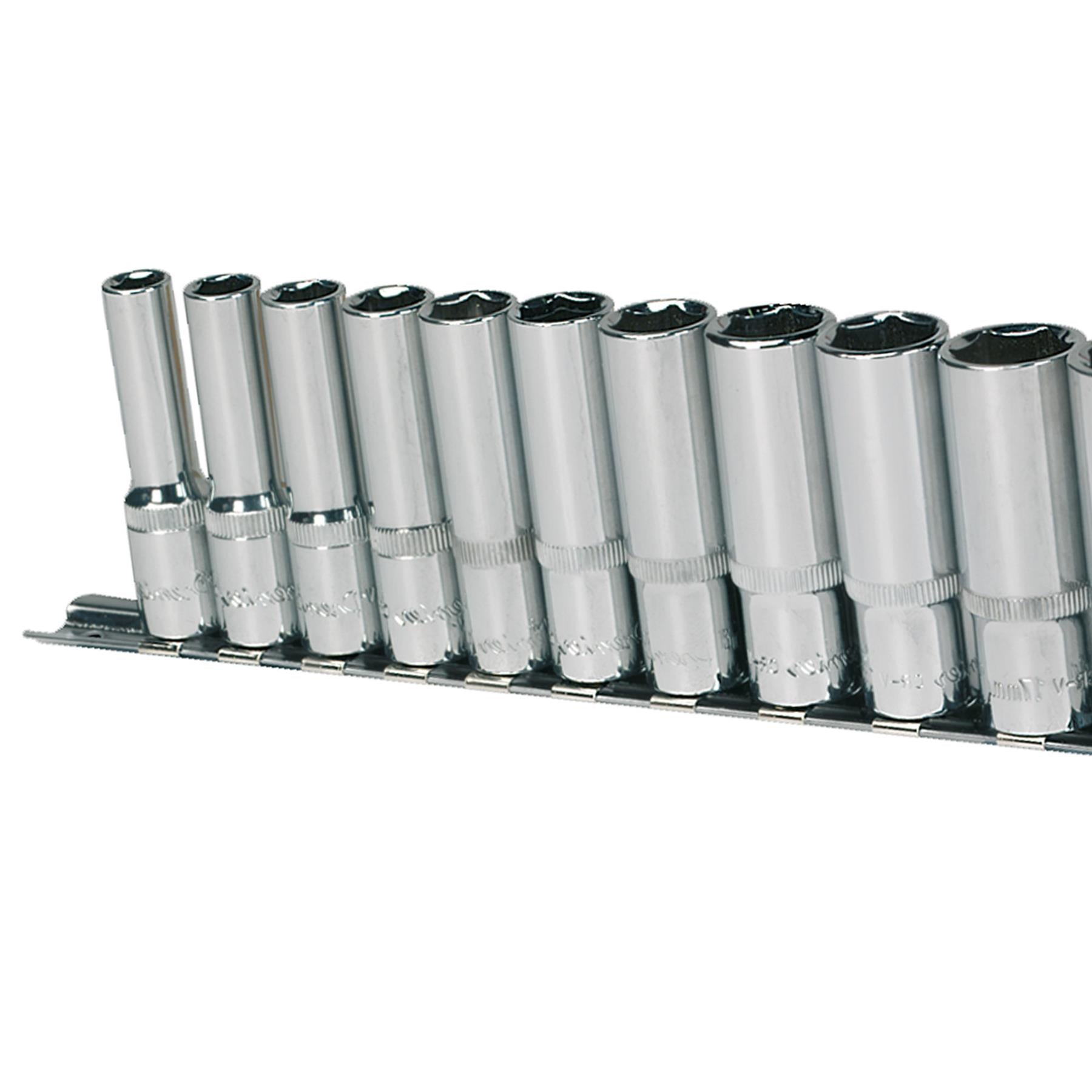Sealey Socket Set 12pc 3/8"Sq Drive 6pt Deep WallDrive Metric
