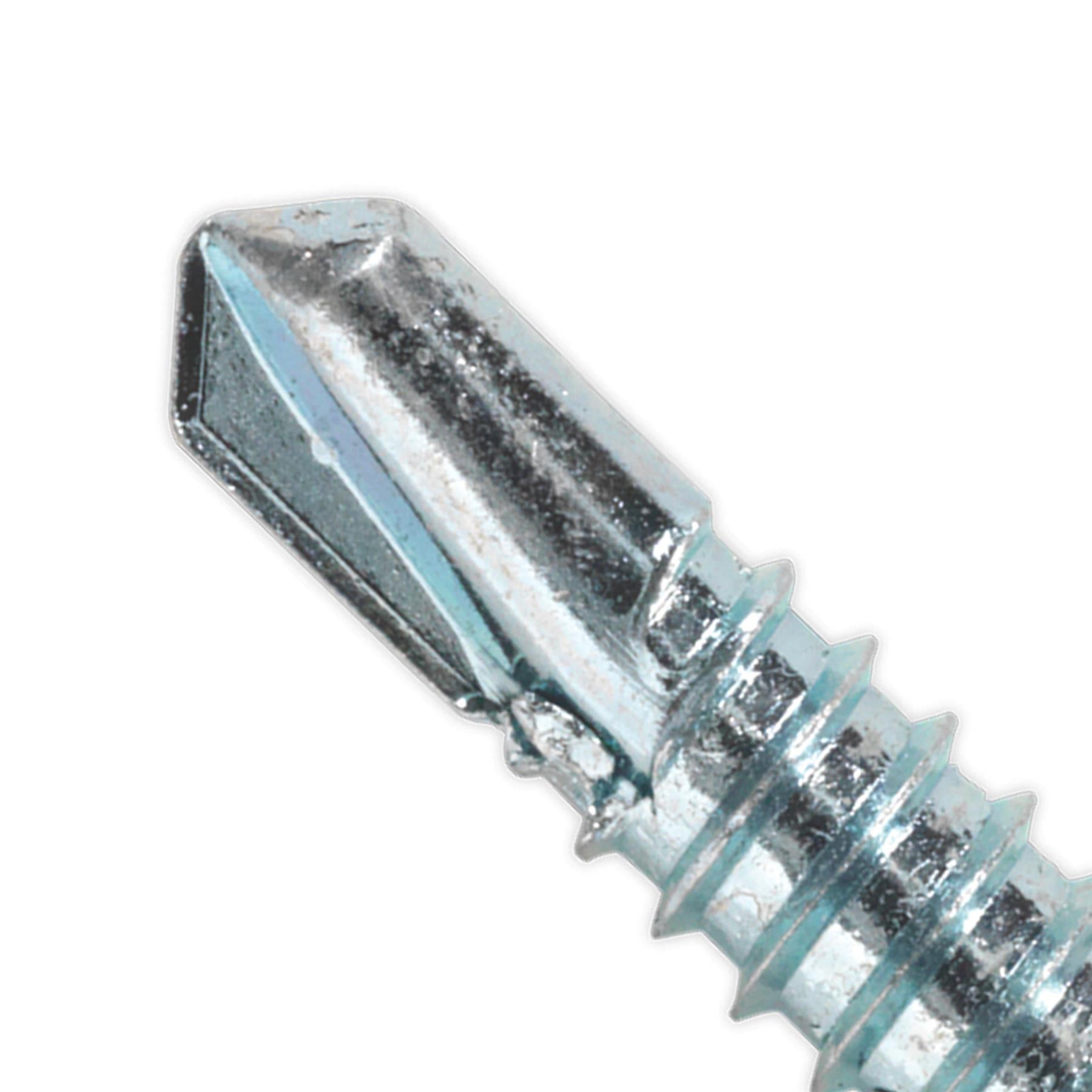 Sealey Self Drilling Screw 6.3 x 25mm Hex Head Zinc Pack of 100