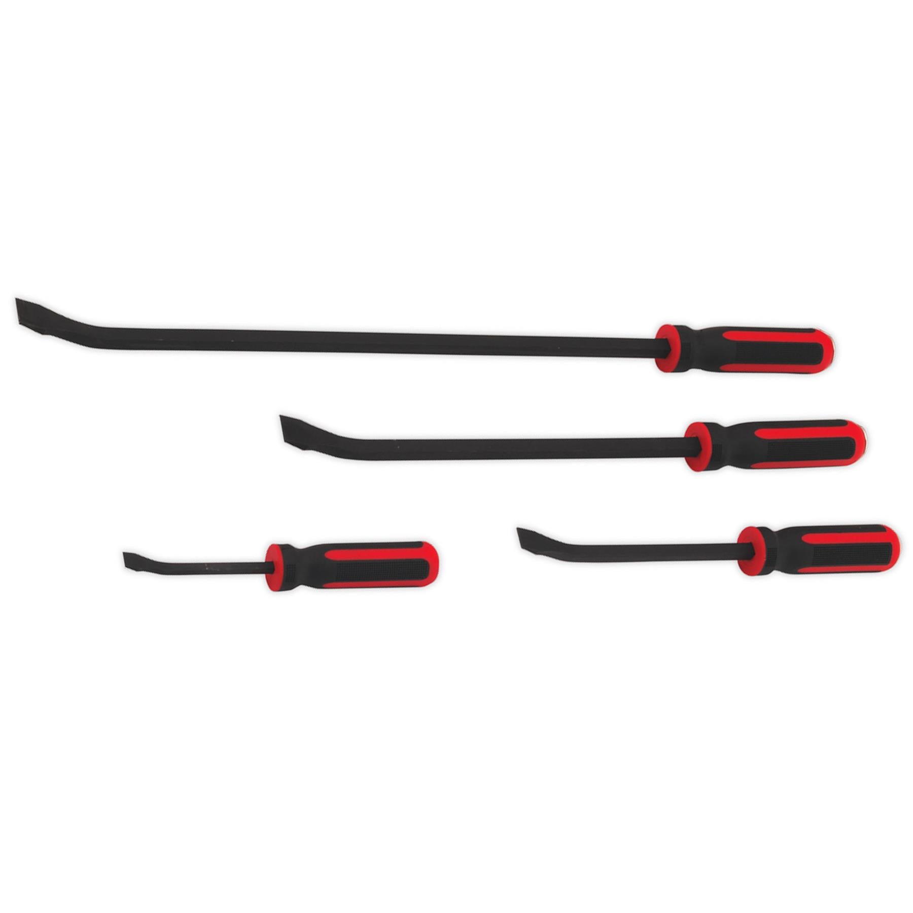 Sealey Angled Pry Bar Set 4 Piece Heavy Duty Crowbar Tools