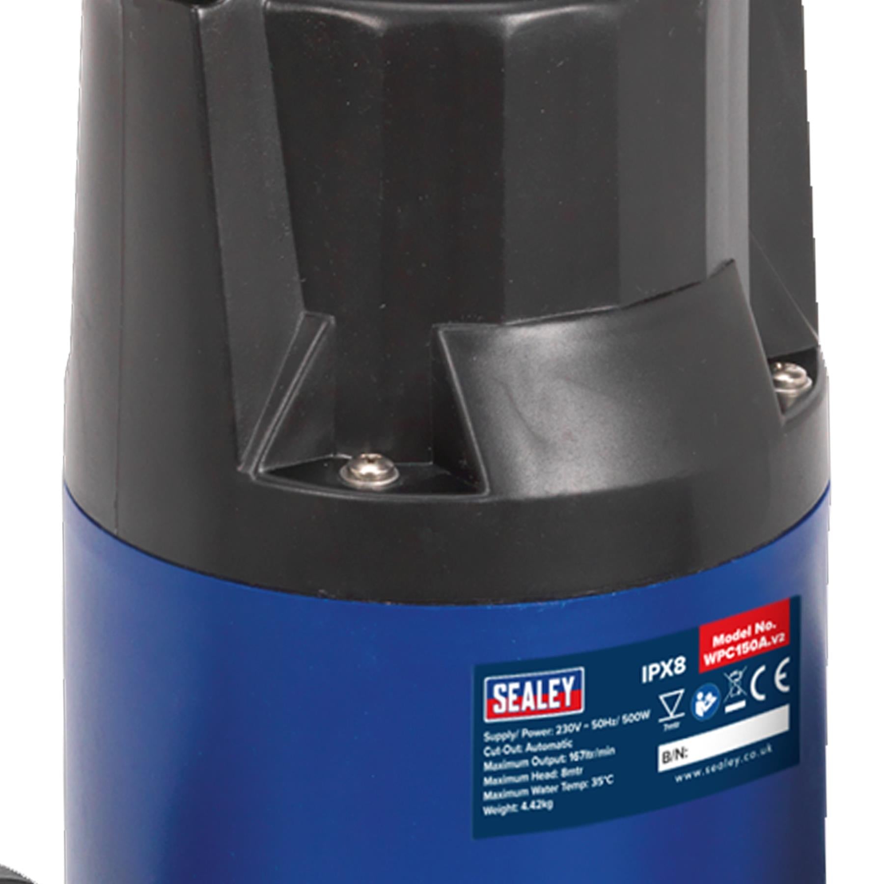 Submersible Water Pump Automatic 167L/min 230V Sealey