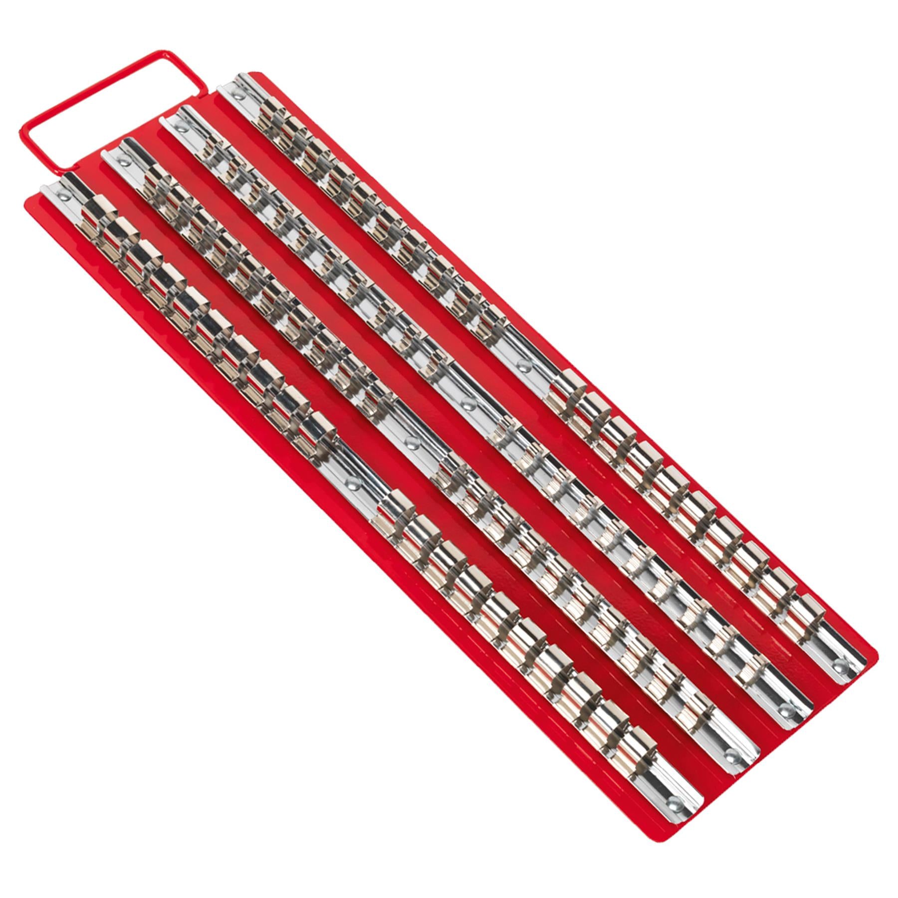 Sealey Socket Rail Tray Red 1/4", 3/8" & 1/2"Sq Drive