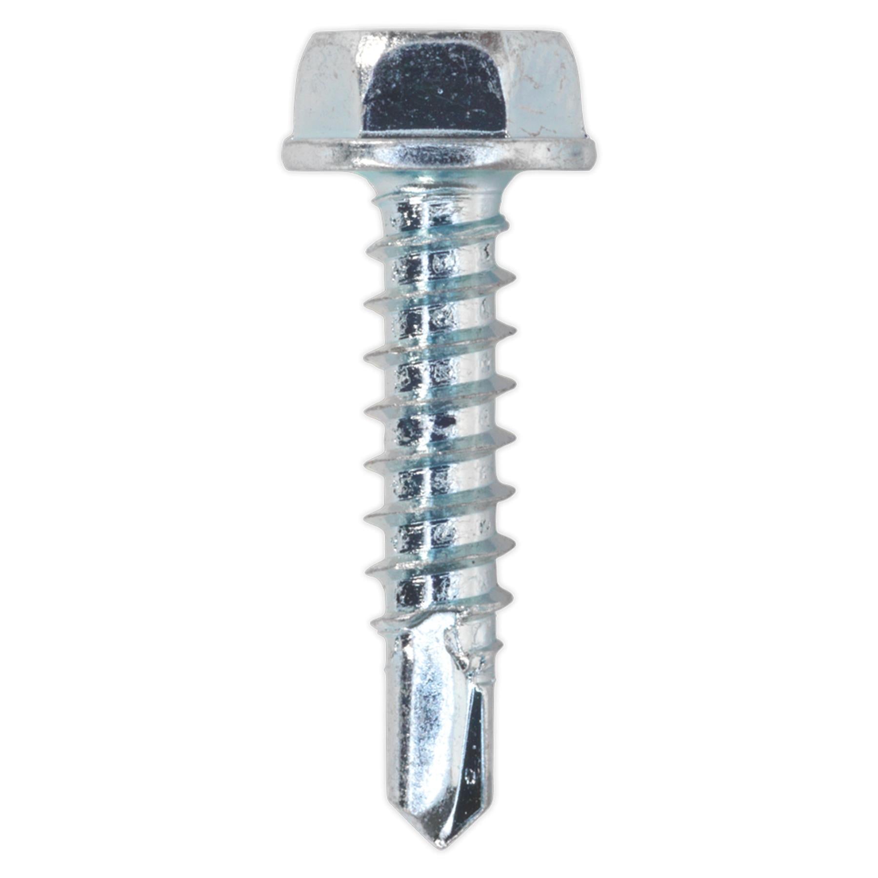 Sealey Self Drilling Screw 4.2 x 19mm Hex Head Zinc Pack of 100