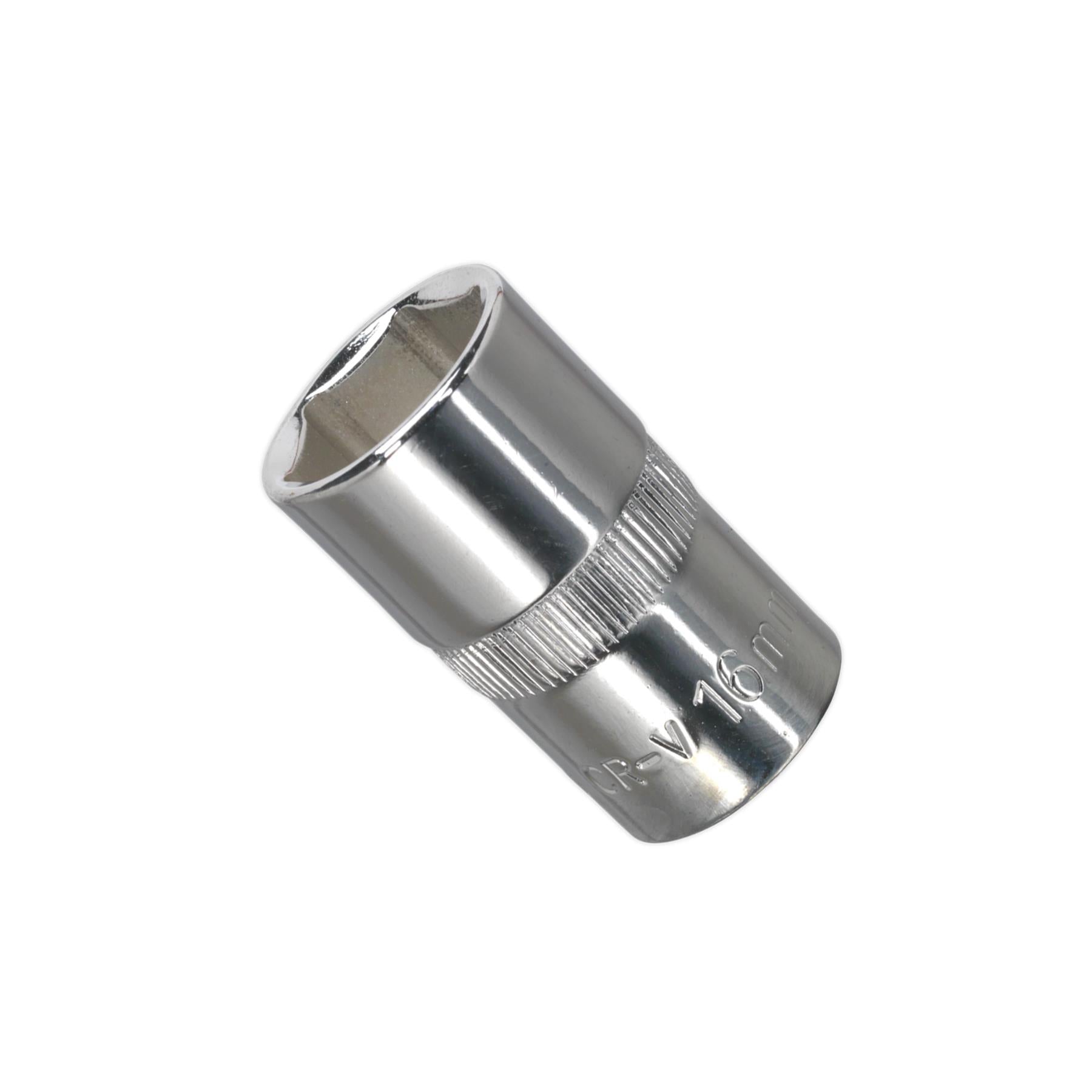 Sealey WallDrive Socket 16mm 1/2"Sq Drive Fully Polished