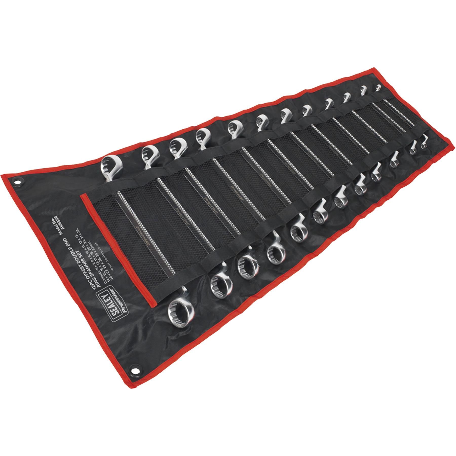 Sealey Offset Double End Ring Spanner Set 12pc Metric