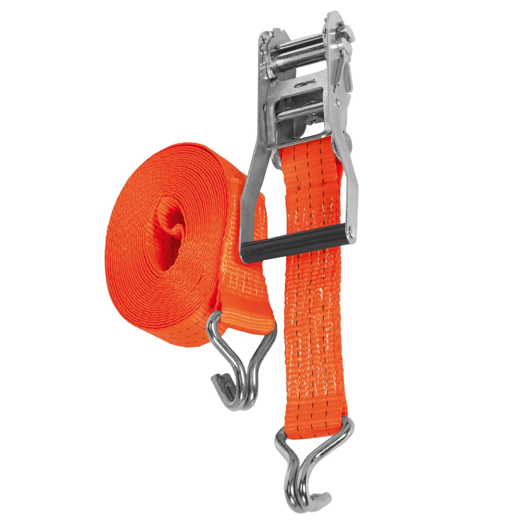Ratchet Tie Down 50mm x 8m Polyester Webbing 3000kg Breaking Strength Sealey