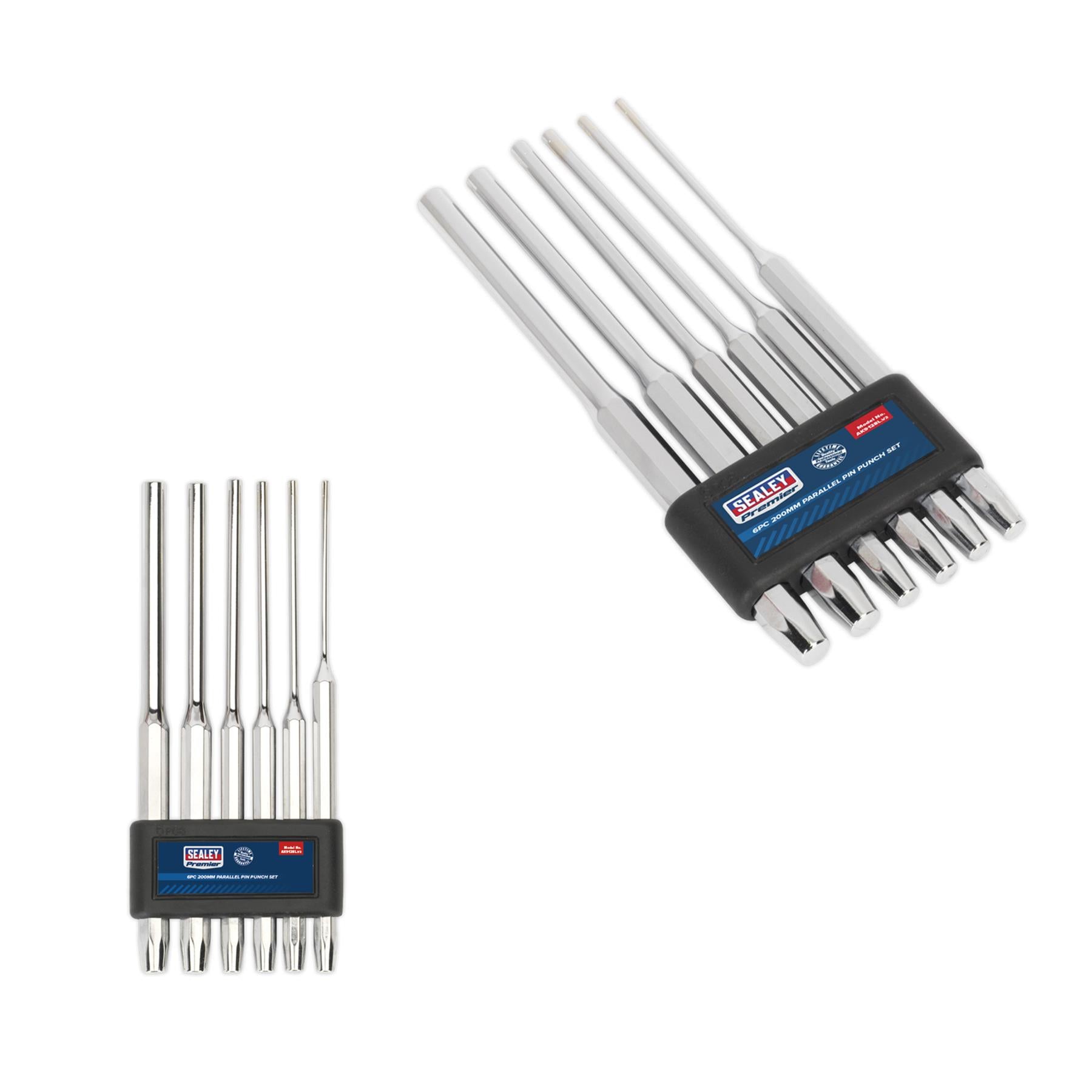 Sealey Parallel Pin Punch Set 6pc 200mm Chrome Vanadium Steel