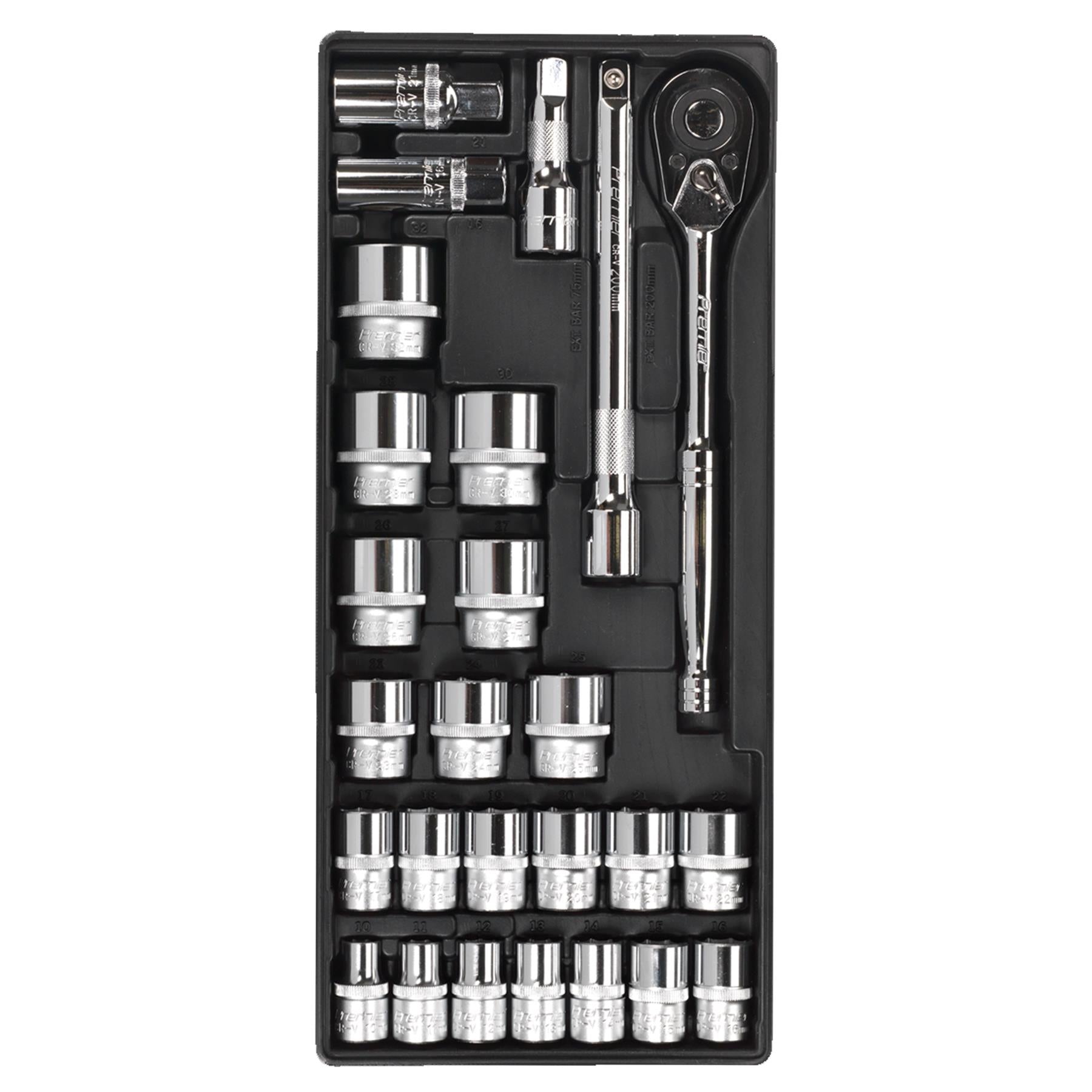 Sealey Tool Tray with Socket Set 26pc 1/2"Sq Drive