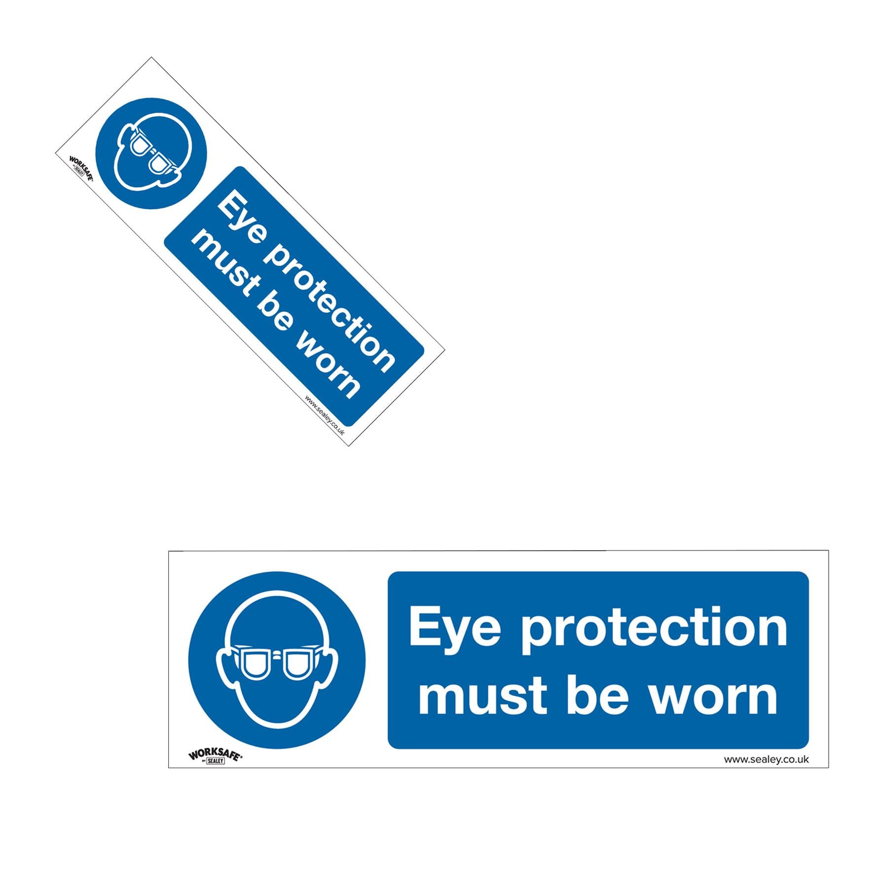 Mandatory Safety Sign - Eye Protection Must Be Worn - Rigid Plastic