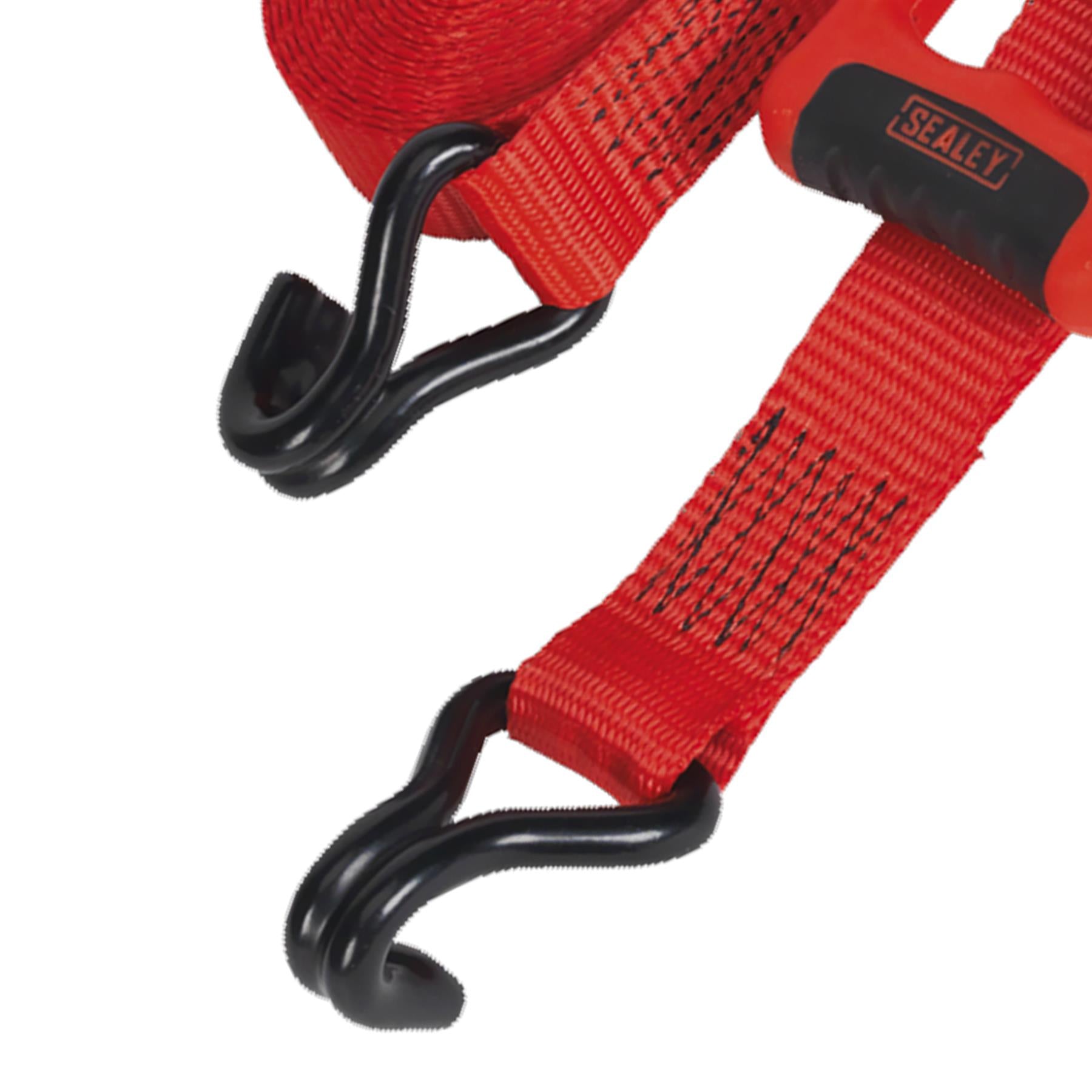 Sealey Ratchet Tie Down 32mmx4.9m Poly Web 1200kg - 1 Pair