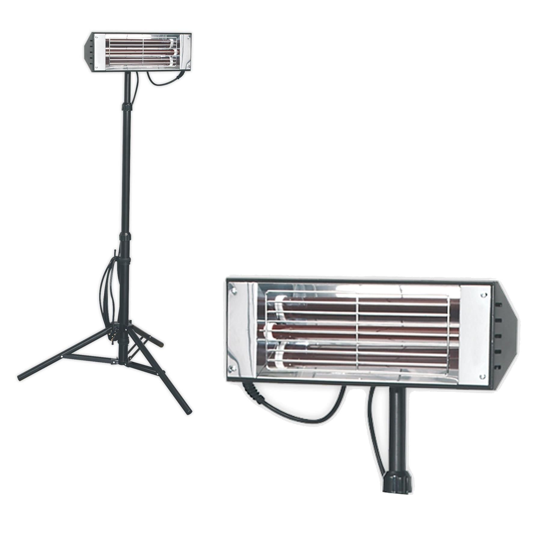 Sealey Infrared Quartz Heater with Telescopic Tripod Stand 1500W