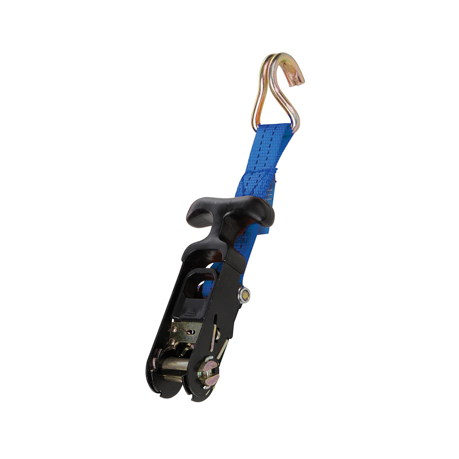 Rubber-Handled Ratchet Tie Down Strap J-Hook 4.5M X 38mm - Rated 400Kg