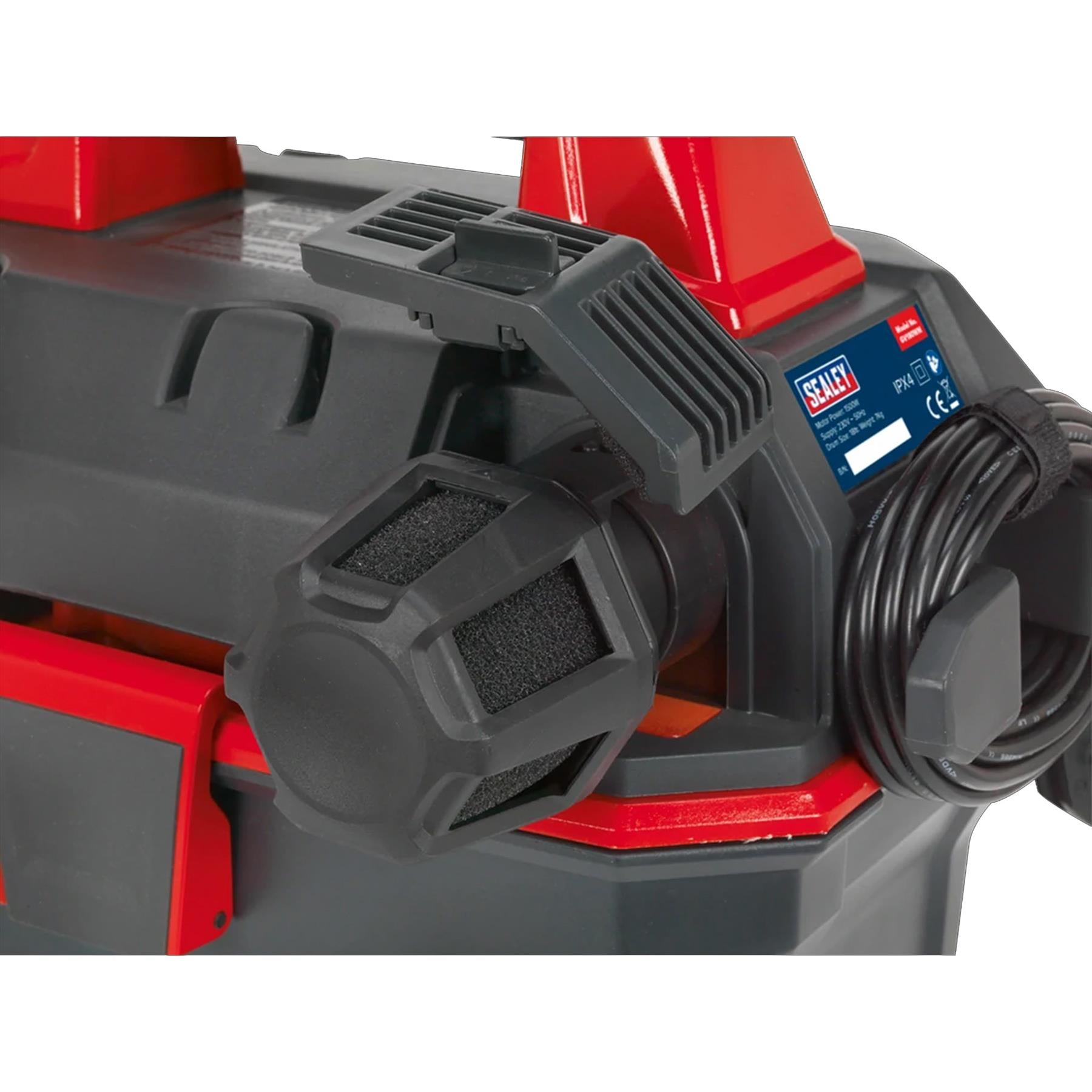 Sealey Garage Vacuum 1500W with Remote Control - Wall Mounting