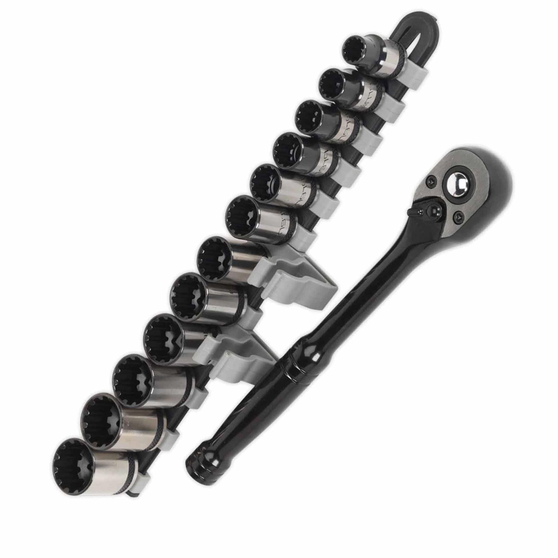 Sealey Socket Set 13pc 3/8"Sq Drive Total Drive Black Series