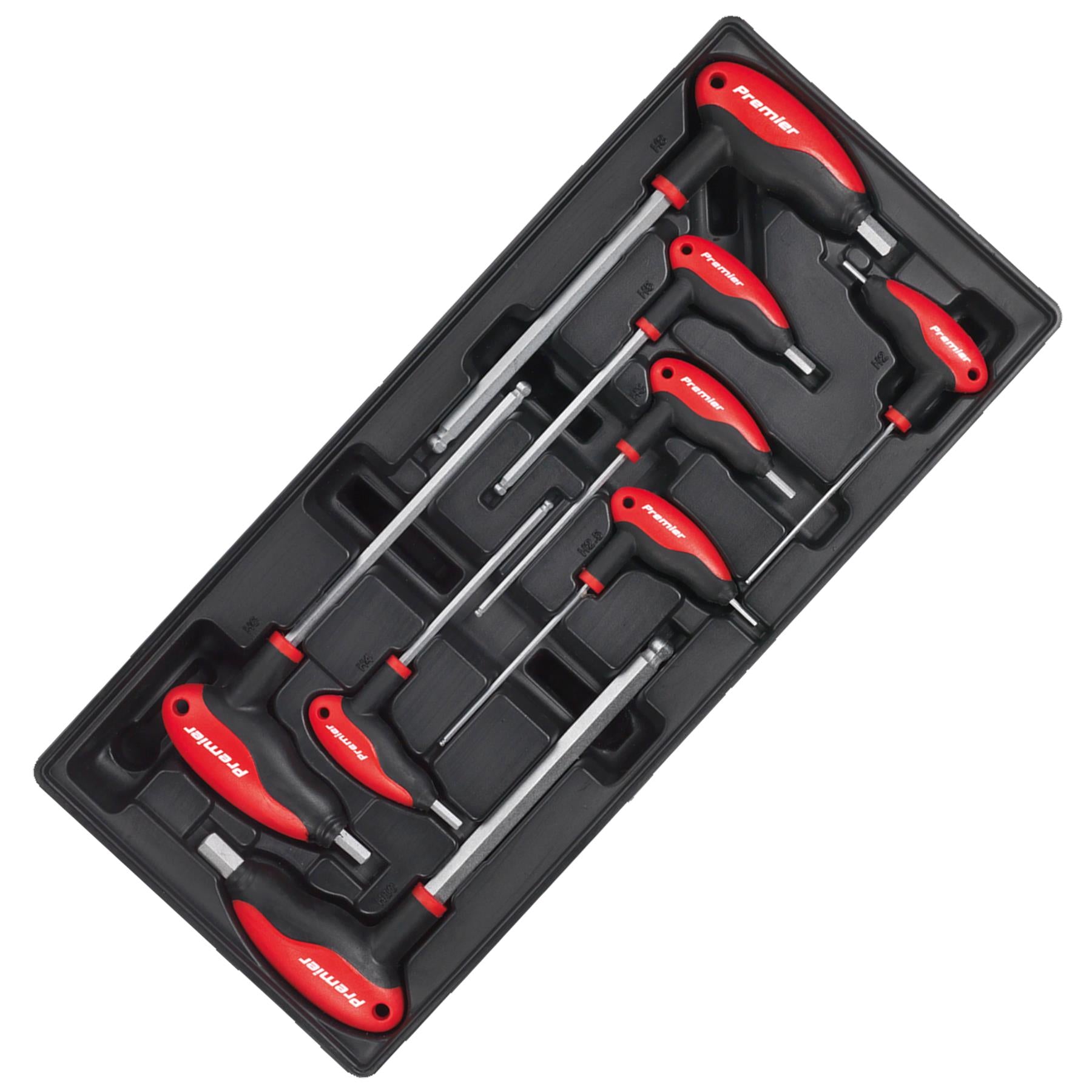 Sealey Tool Tray with T-Handle Ball-End Hex Key Set 8pc