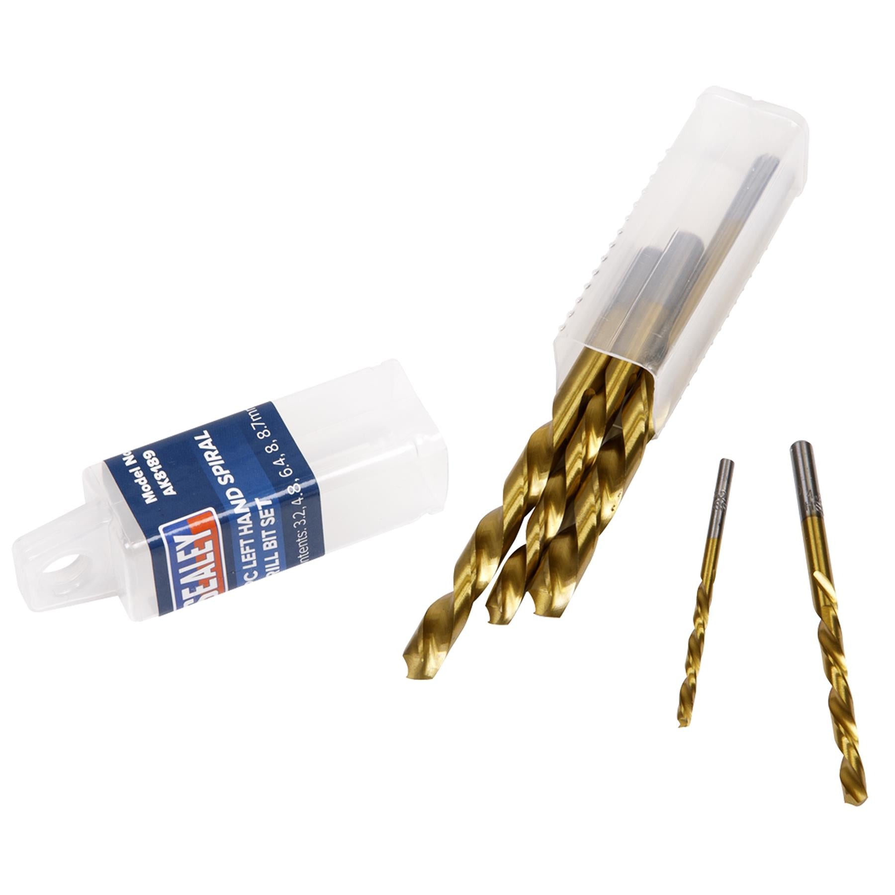 Sealey 5 Piece Left-Hand Spiral Drill Bit Set Stud Extraction