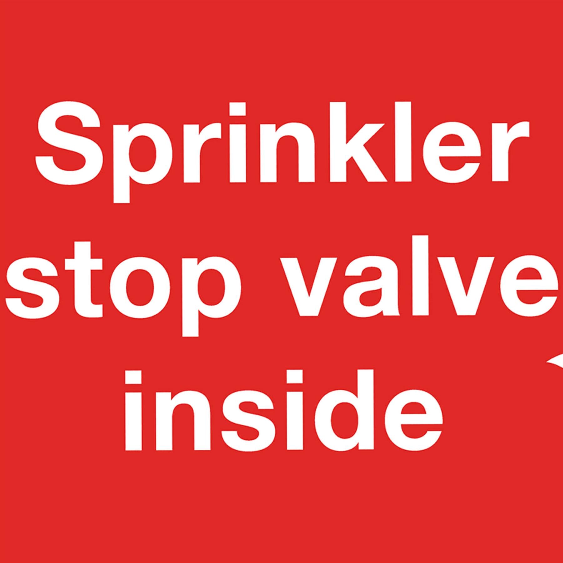 Safe Conditions Safety Sign - Sprinkler Stop Valve - Self-Adhesive Vinyl