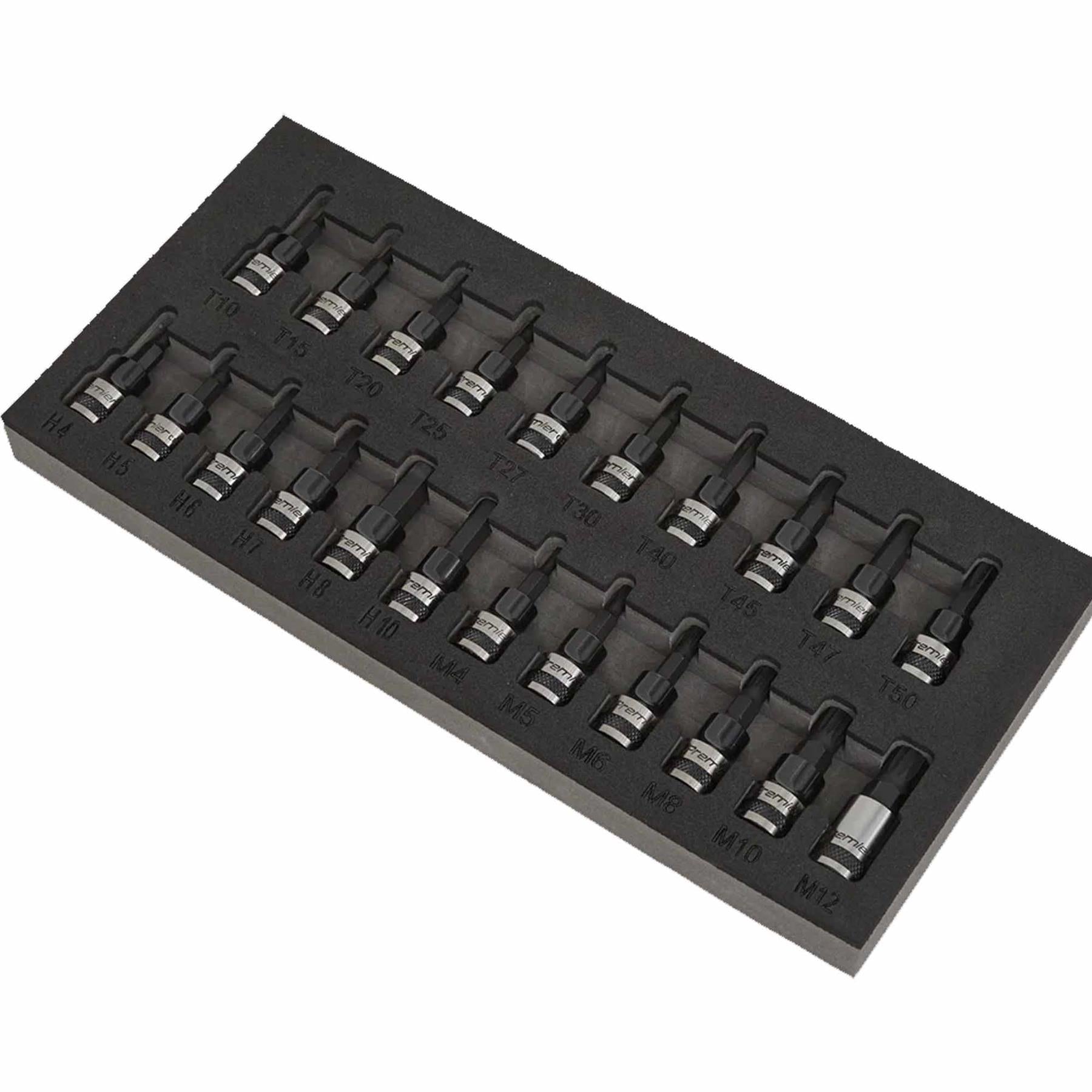 Sealey TRX-Star/Hex/Spline Socket Bit Set 22pc 3/8"Sq Dr Blk Series