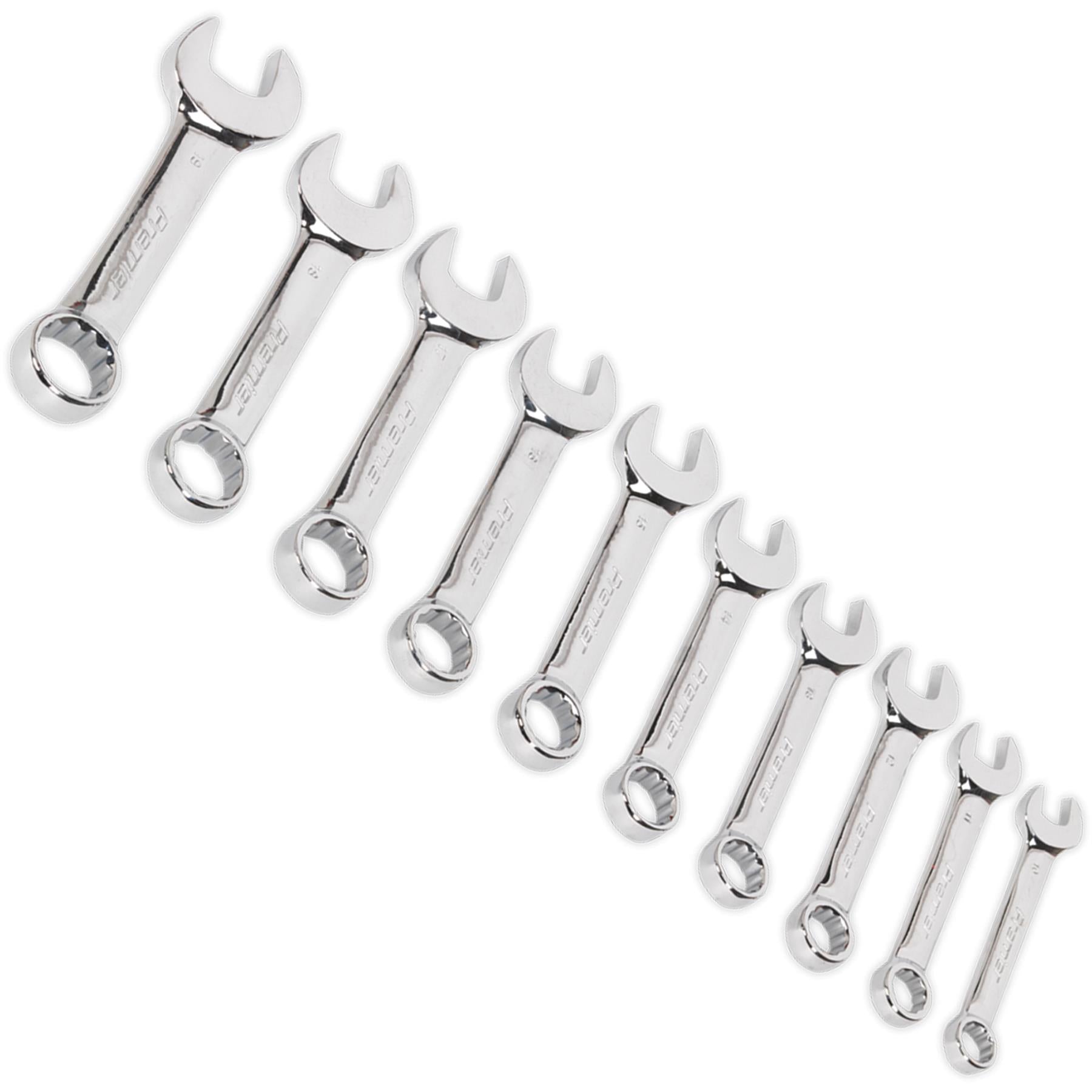 Sealey Combination Spanner Set 10pc Stubby Metric
