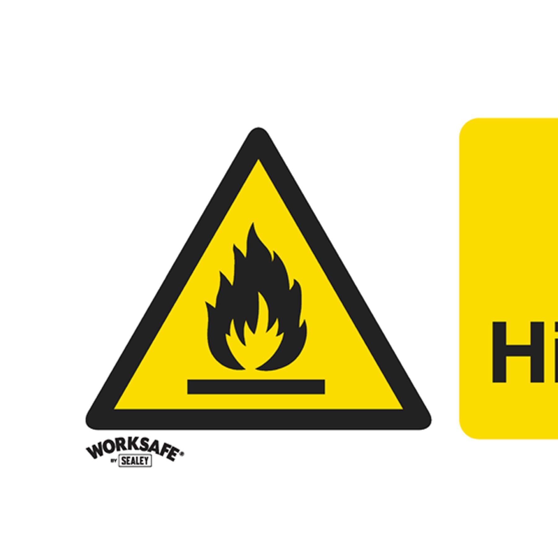 Sealey Safety Sign - Danger Highly Flammable - Plastic - Pack of 10
