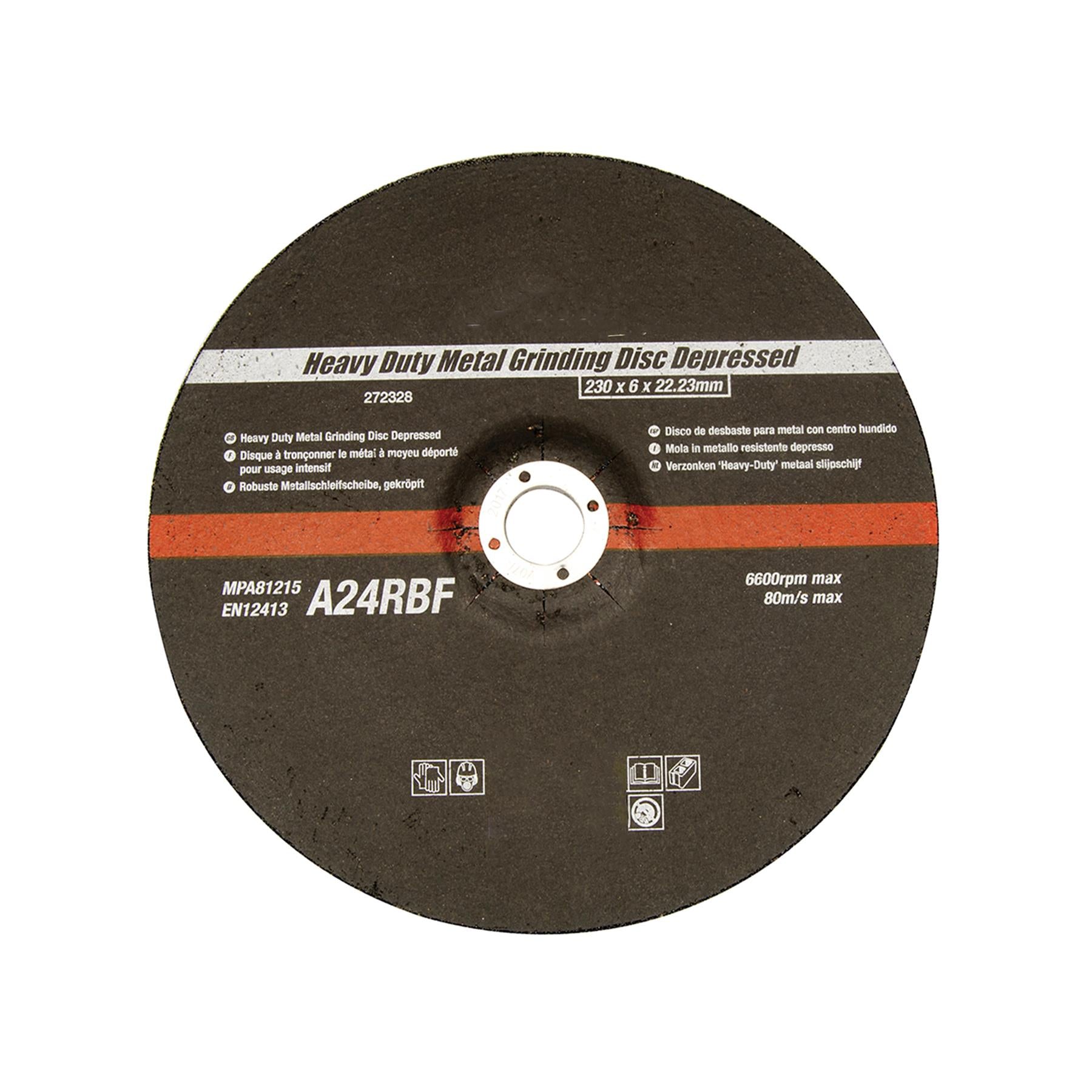 Heavy Duty Metal Grinding Disc Depressed 230 x 6 x 22.23mm Angle Grinder Cutting