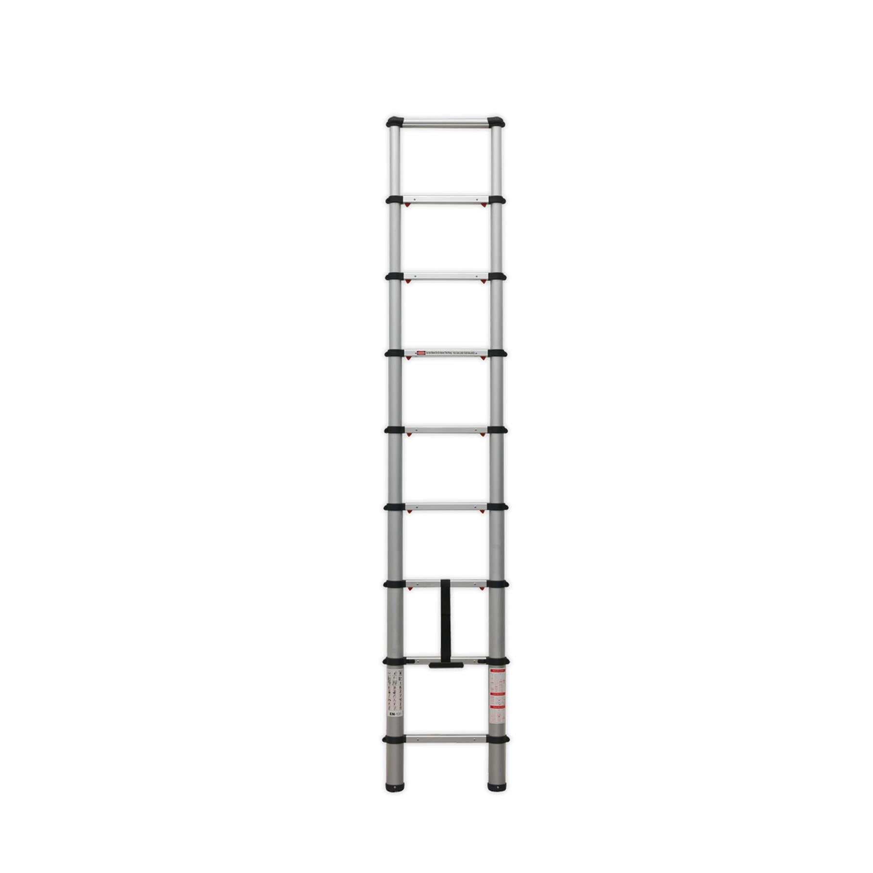 Sealey Aluminium Telescopic Ladder 9-Tread EN 131 Lightweight Use At Multiple Heights