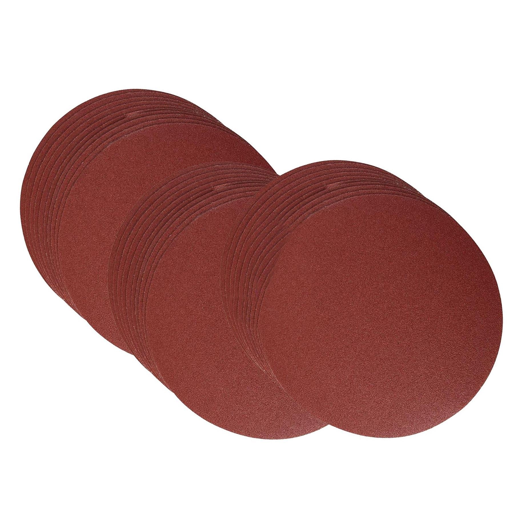 30 Sanding Discs 250mm 60 80 120 Grit Hook Loop Aluminium Oxide Sander Polisher