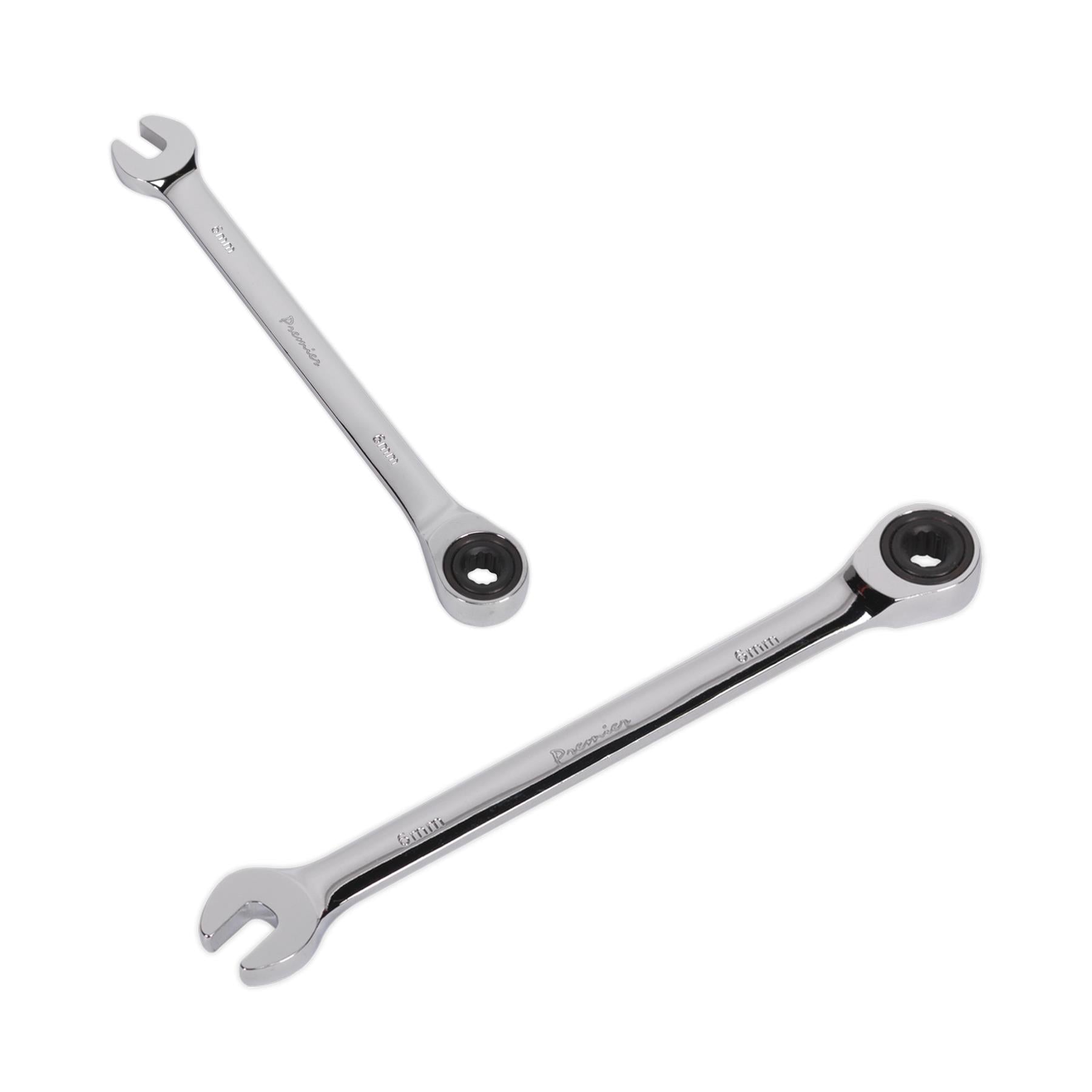 Sealey Ratchet Combination Spanner 6mm Chrome Vanadium Steel