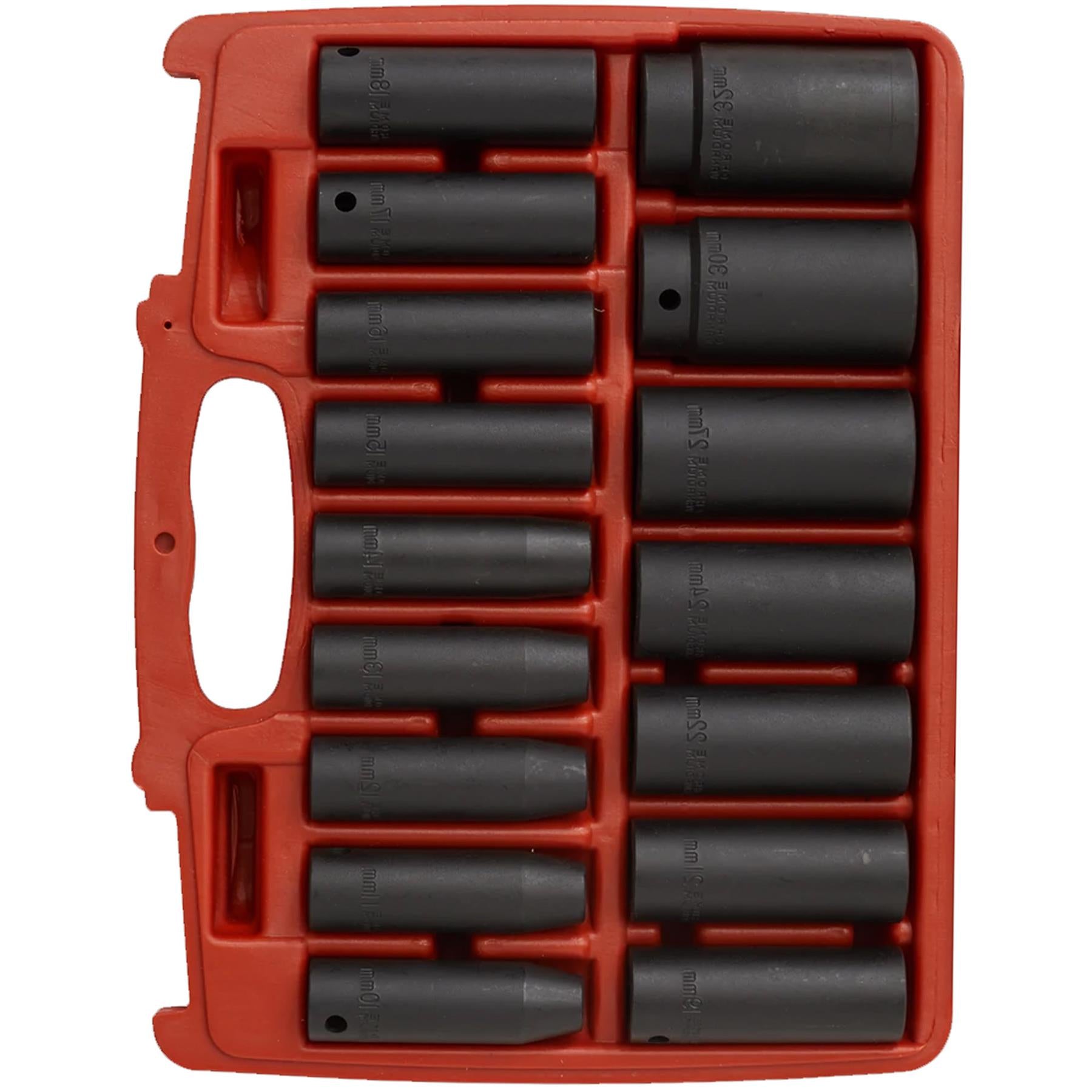Sealey Impact Socket Set 16pc 1/2"Sq Drive Deep Metric