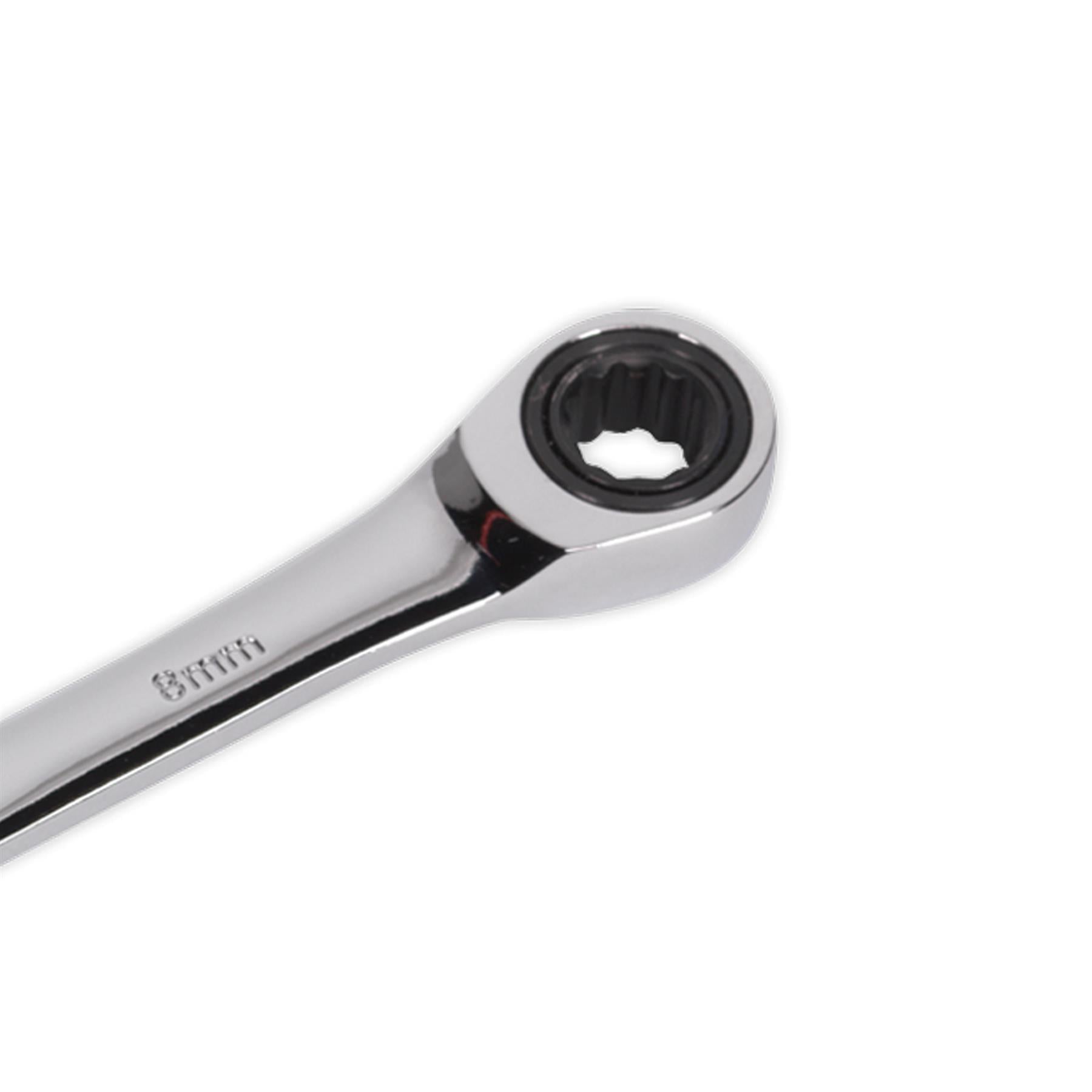 Sealey Ratchet Combination Spanner 8mm Chrome Vanadium Steel
