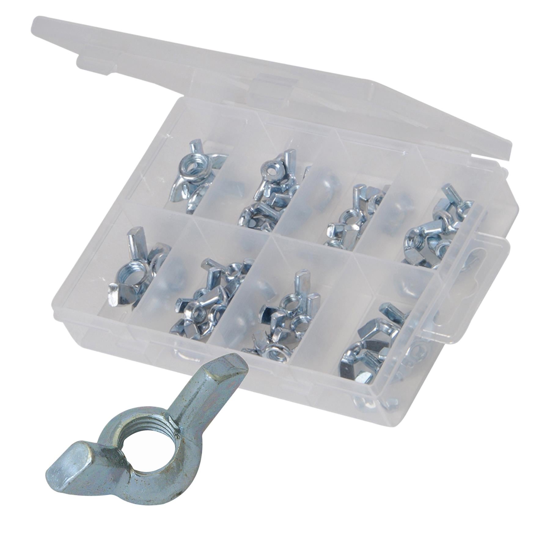 40Pce Wing Nuts Pack M4-M12 Size Secure Tight Fitting Easy Fit By Hand