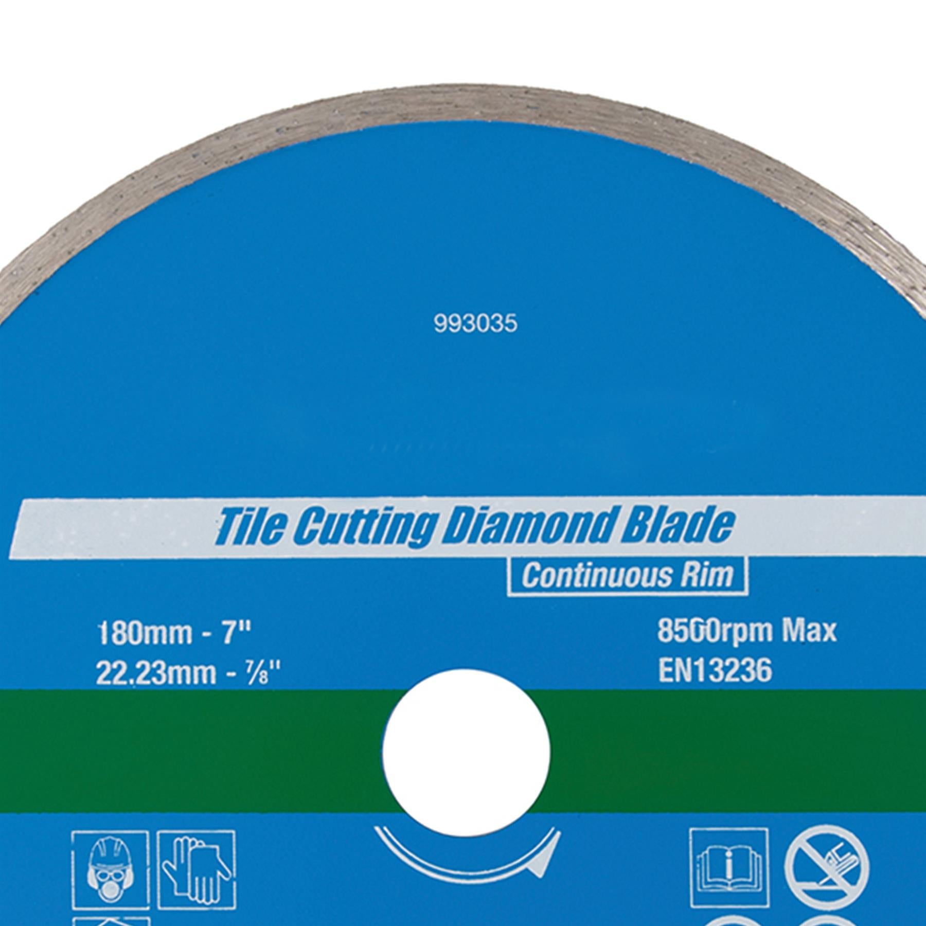 Continous Rim Tile Ceramic Cutting Diamond Blade 180 x 22.23mm Wet Or Dry Use Saw Blade