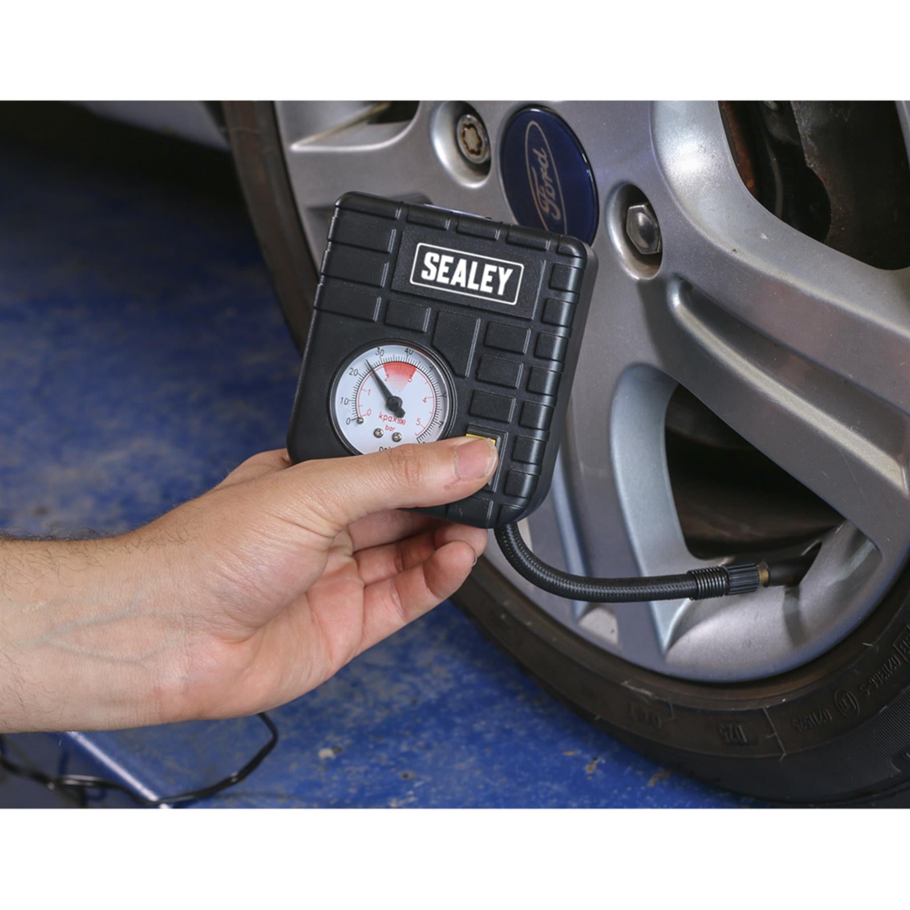 Sealey Micro Air Compressor with Work Light 12V