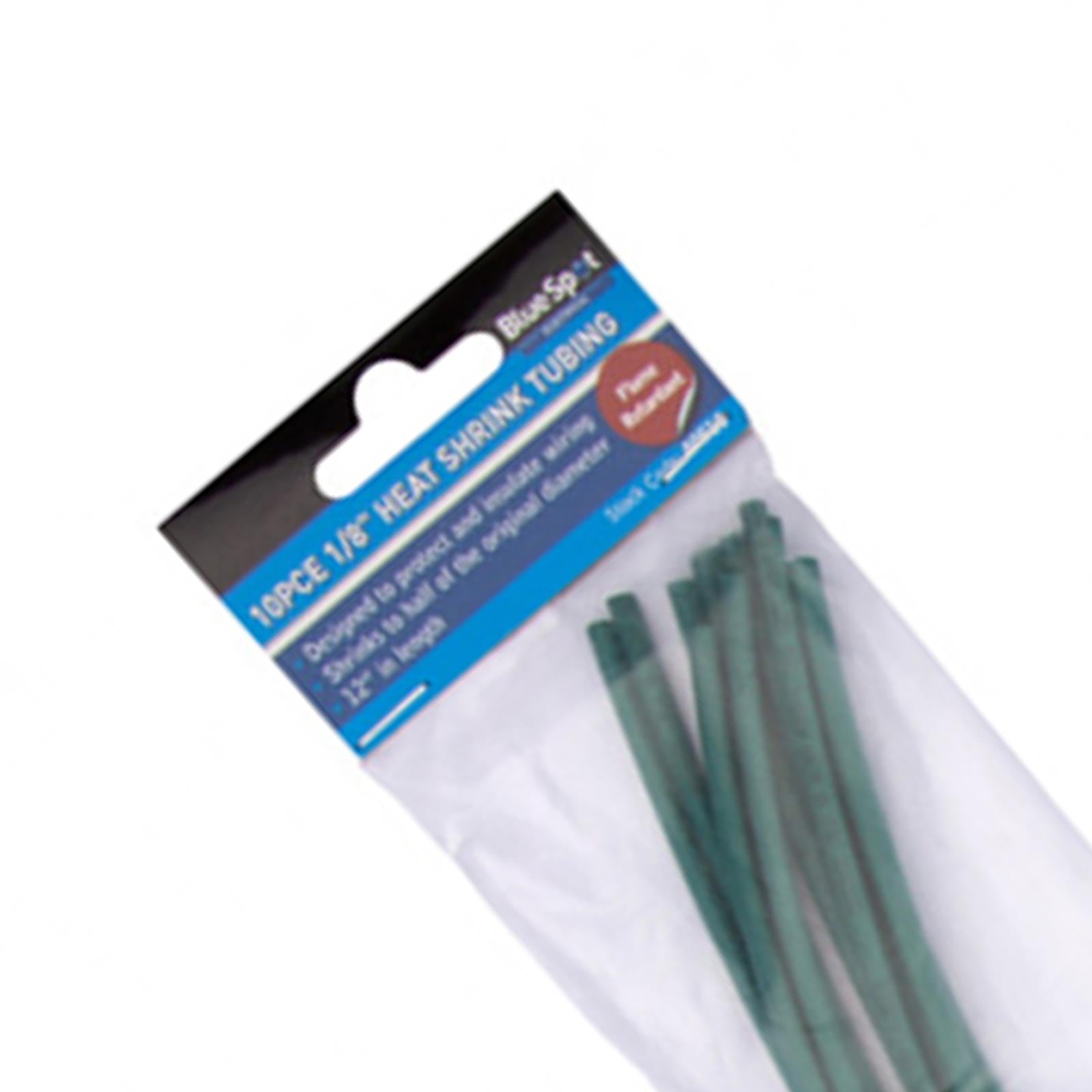BlueSpot 10 Pce 300mm (12") 1/8" blue Heat Shrink Tubing