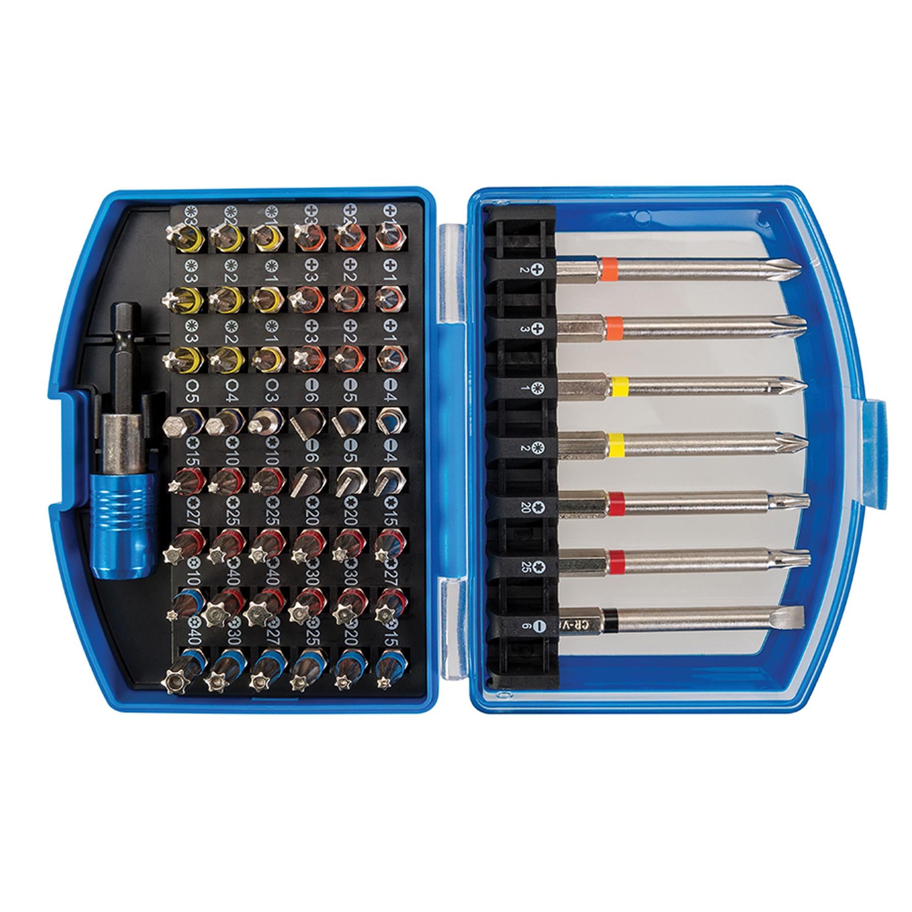 Tools 56 Piece Screwdriver Bit Set For Cordless Drills Chrome Vanadium Steel