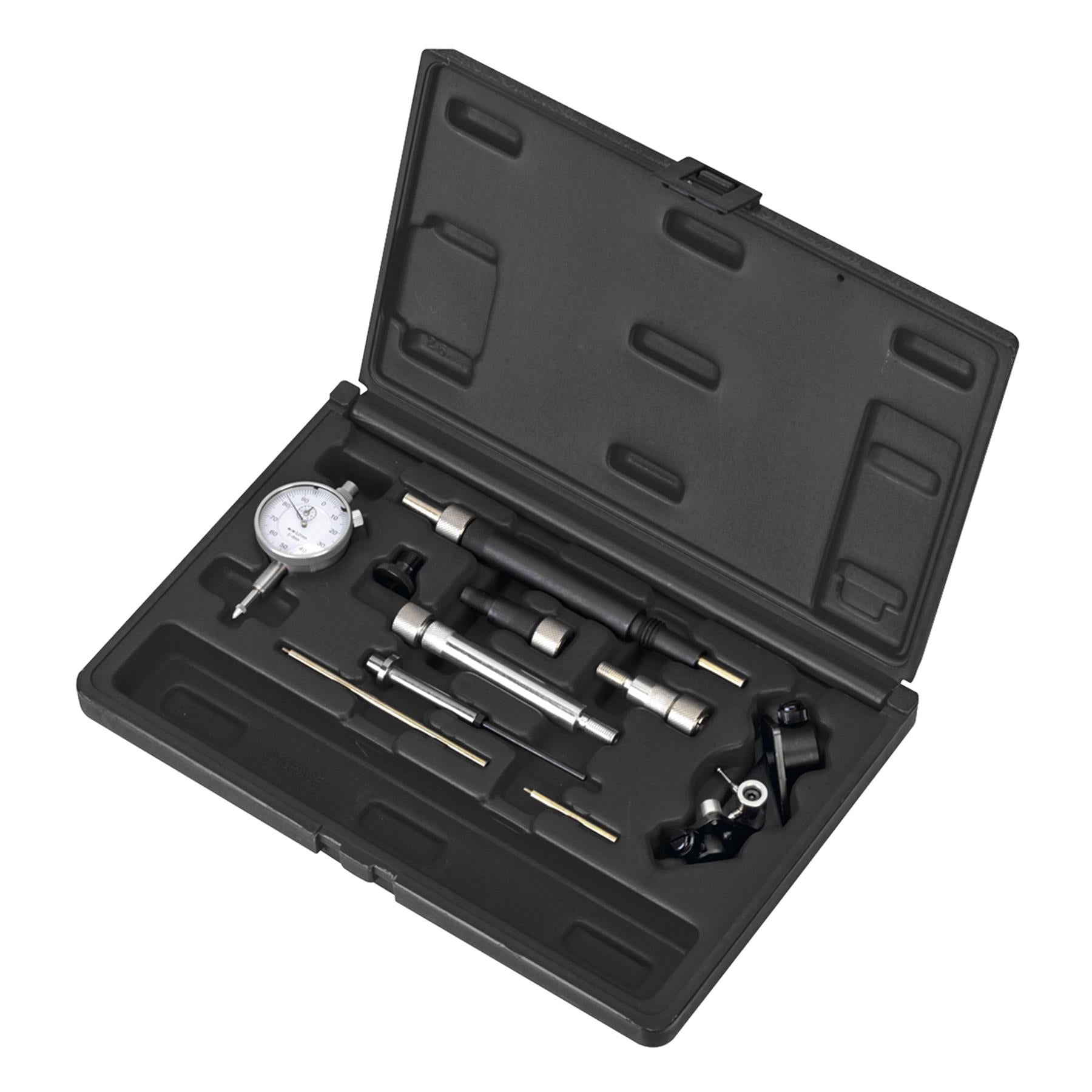 Sealey Fuel Pump Timing Kit 10pc Dial Gauge In Storage Case