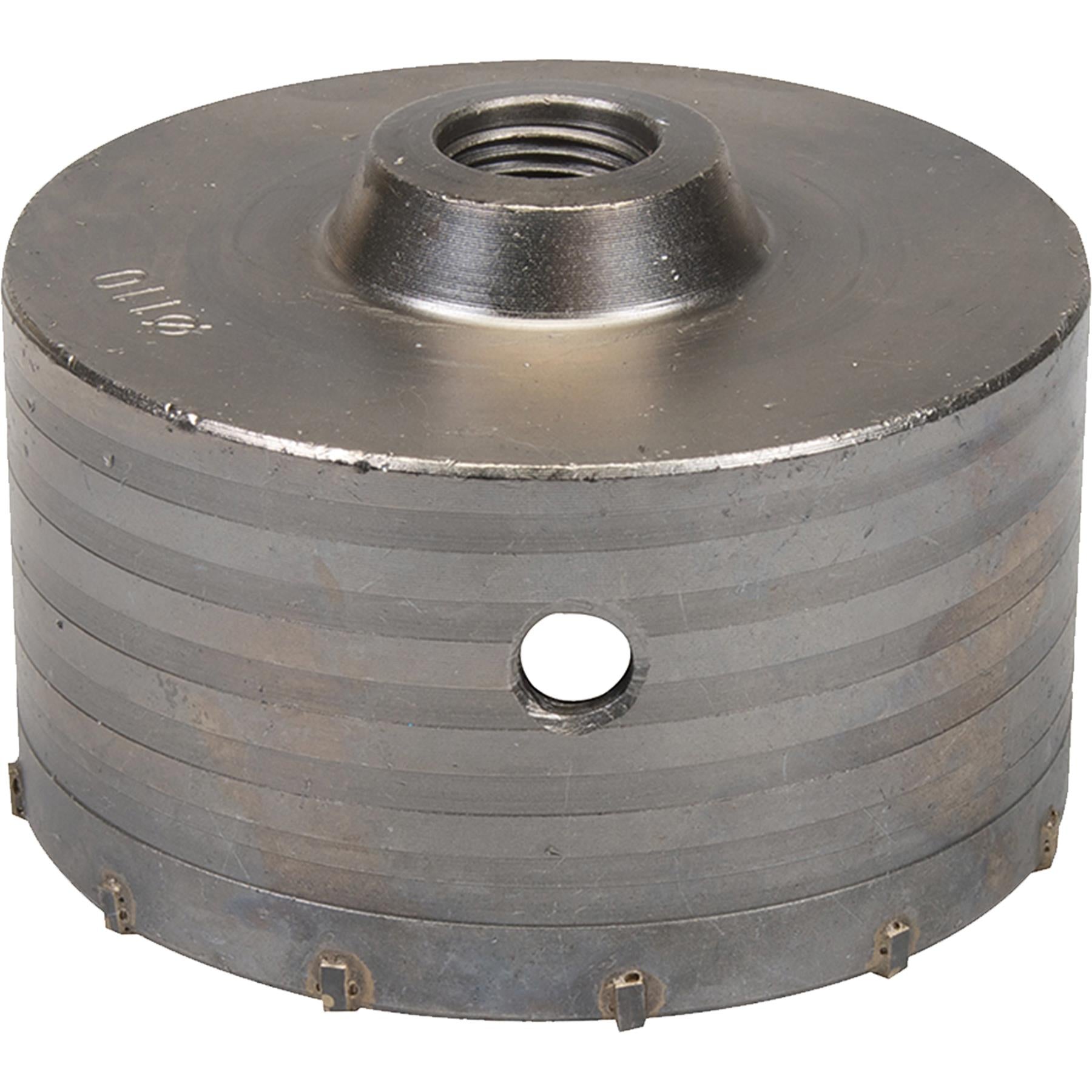 TCT Core Drill Bit 110mm Hole Saw Masonry Stone Brick Hex 110mm Extensions Pilot