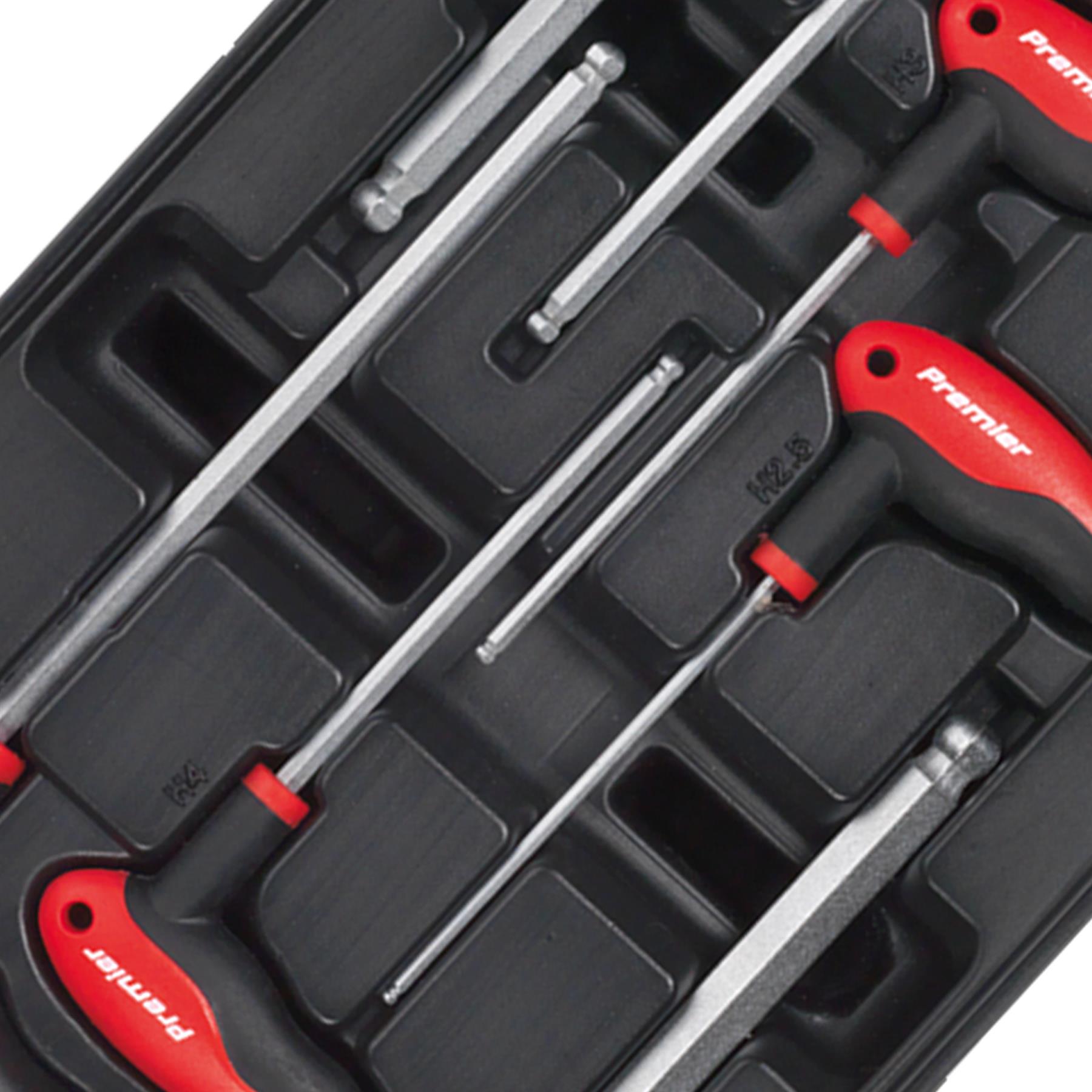 Sealey Tool Tray with T-Handle Ball-End Hex Key Set 8pc
