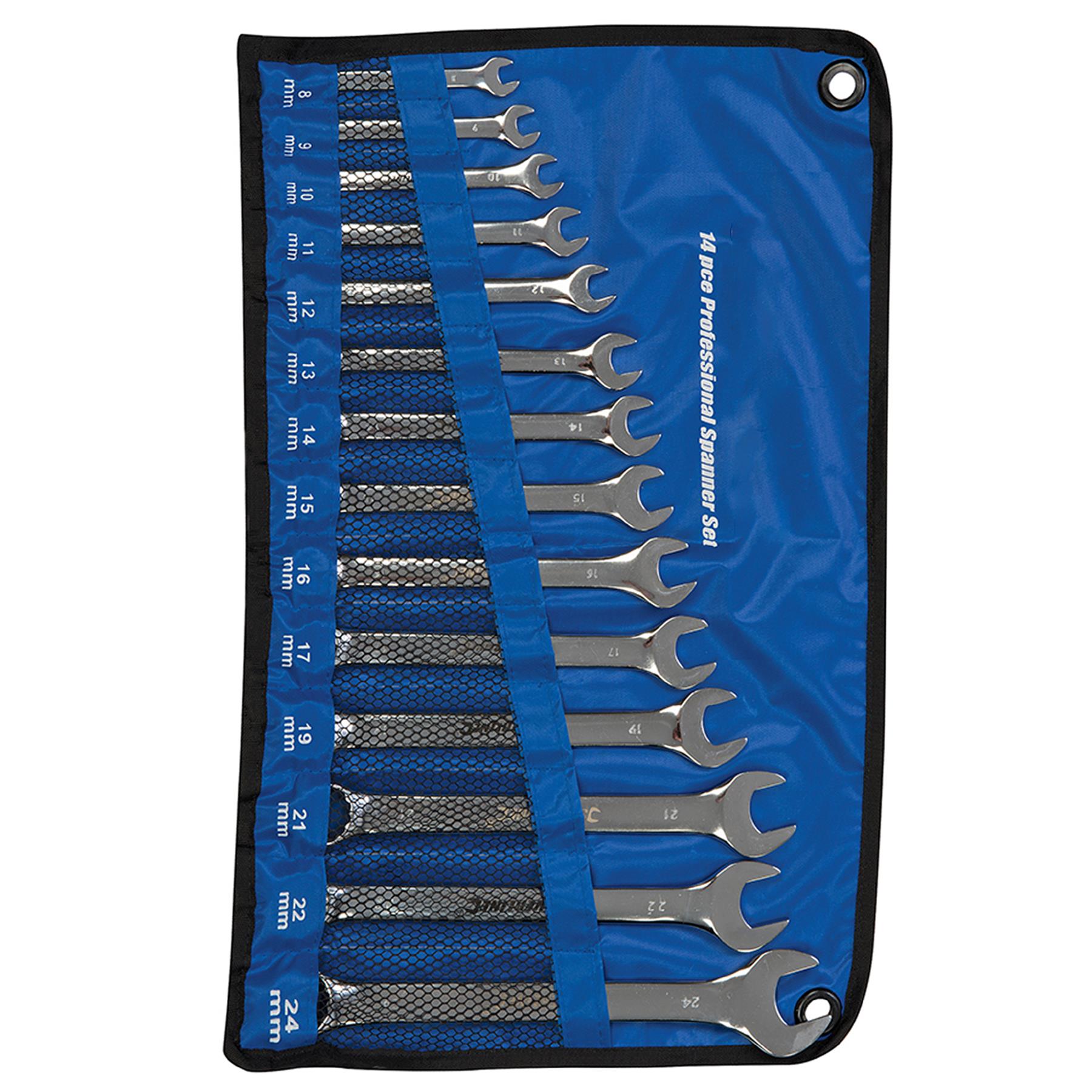 14 Pce Pro Cr-V Metric Combination Spanner Set 8-24mm (Sp50)