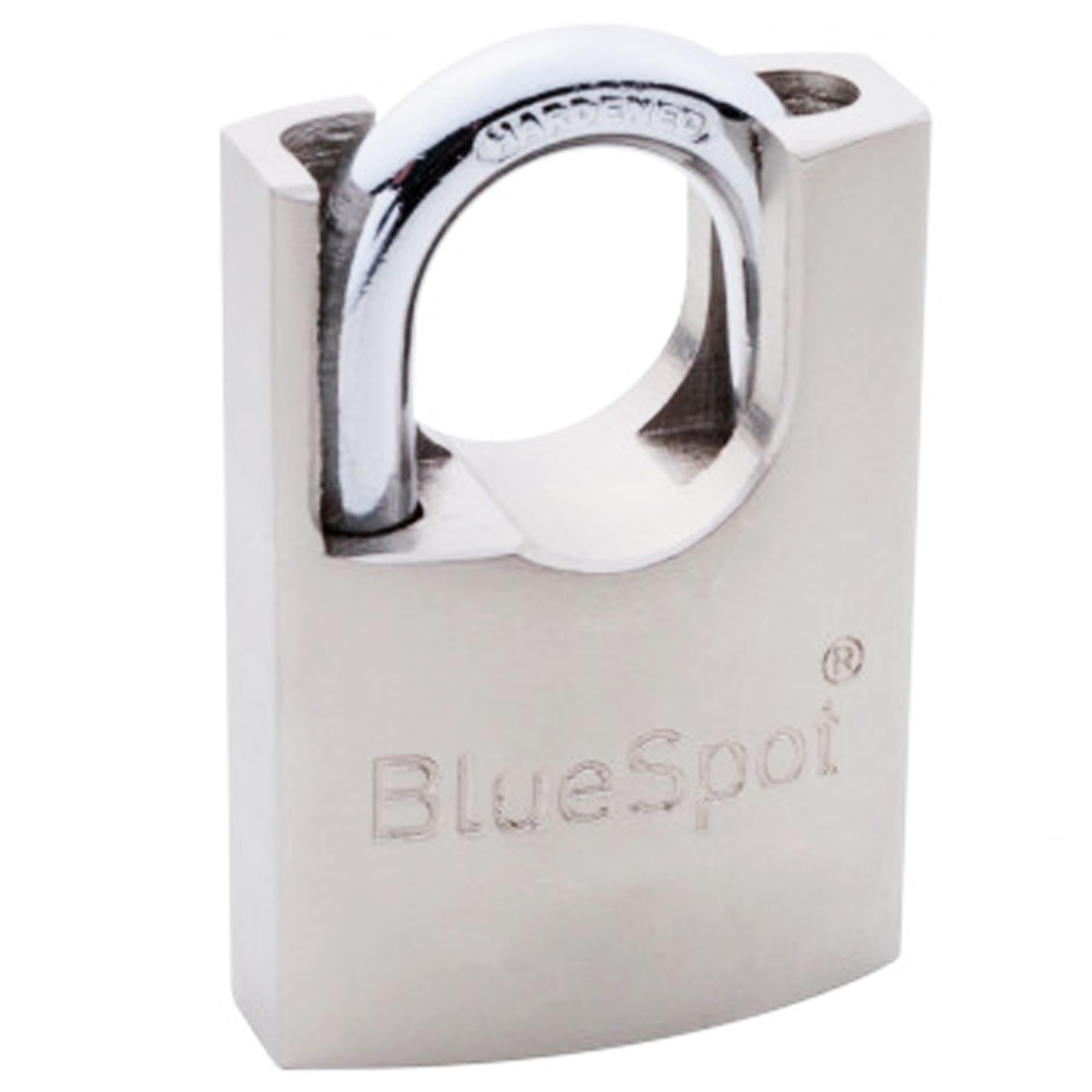 Bluespot 50mm Shrouded Closed Shackle Padlock Steel Chain Lock 4 Keys