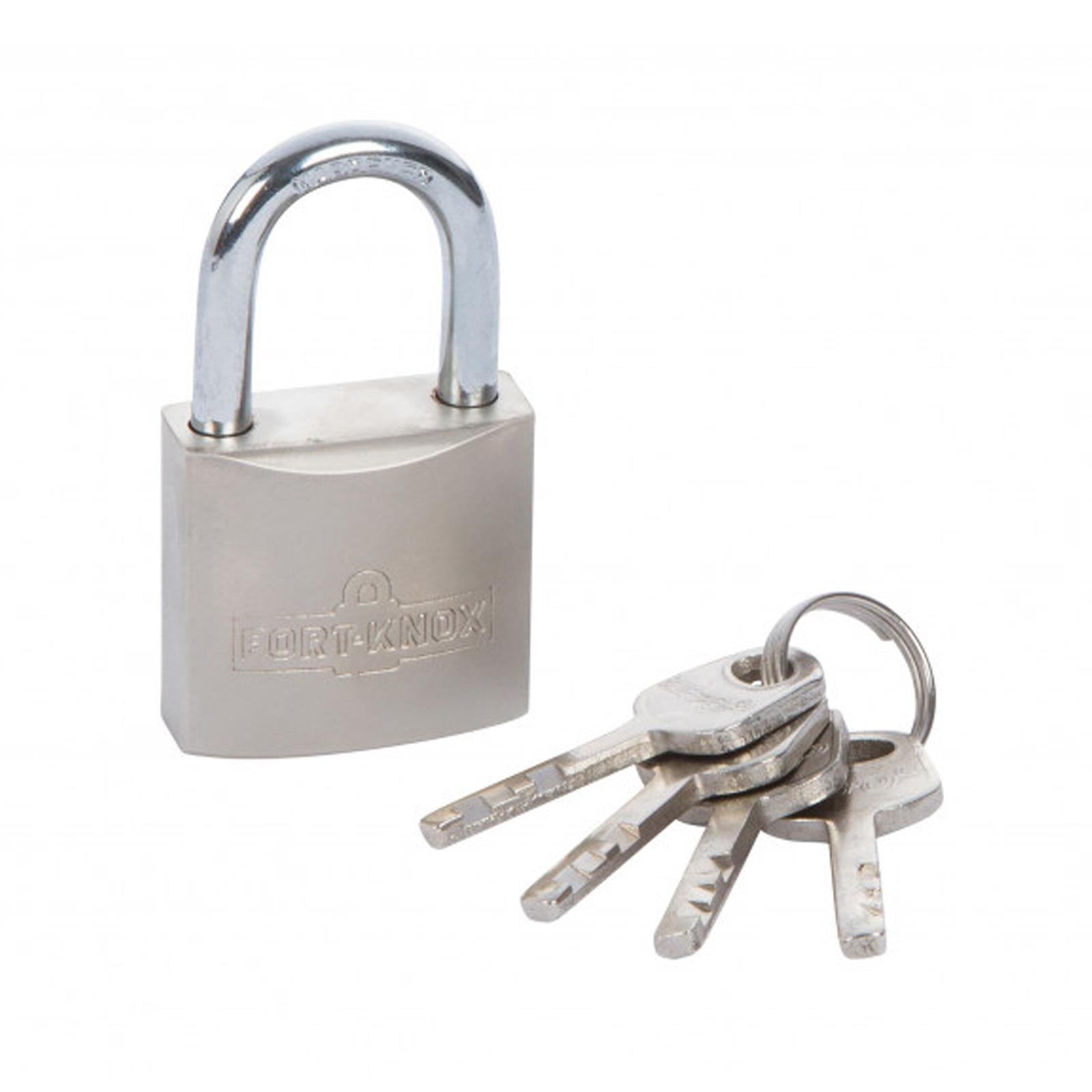 BlueSpot 30mm SATIN FINISH PADLOCK hardened Shackle Brass Cylinder 4 Keys