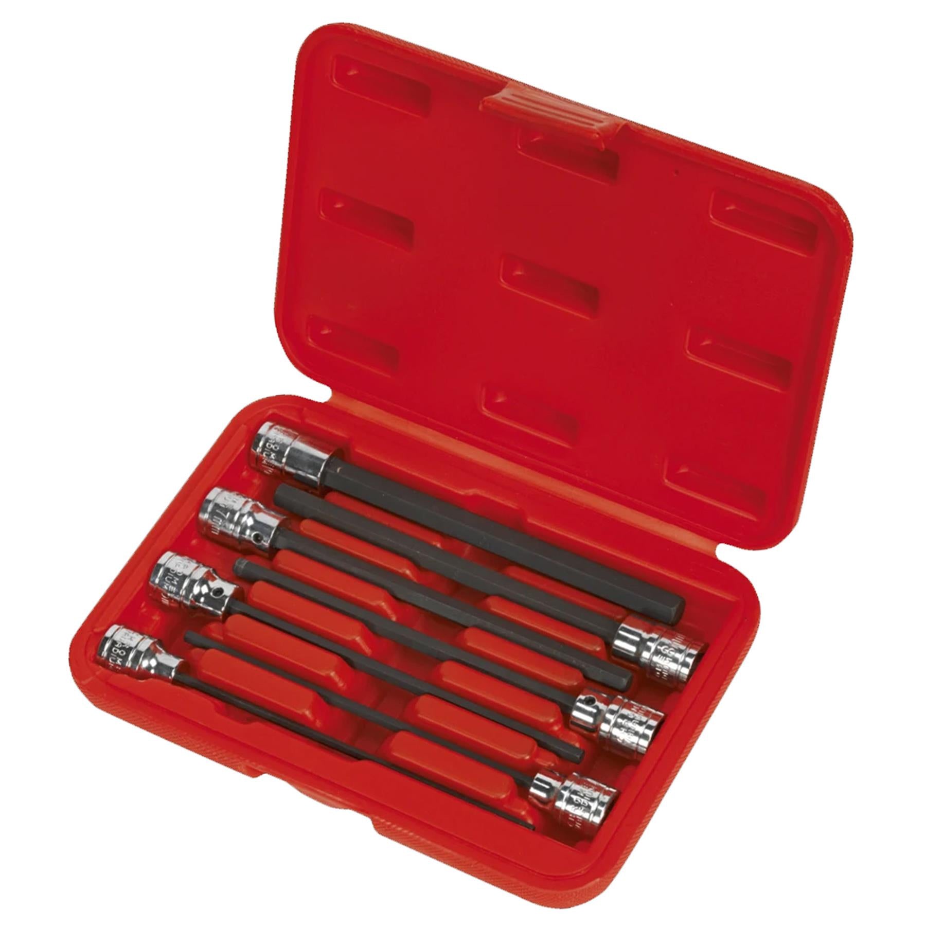 Sealey Hex Socket Bit Set 7pc 3/8"Sq Drive 150mm Metric