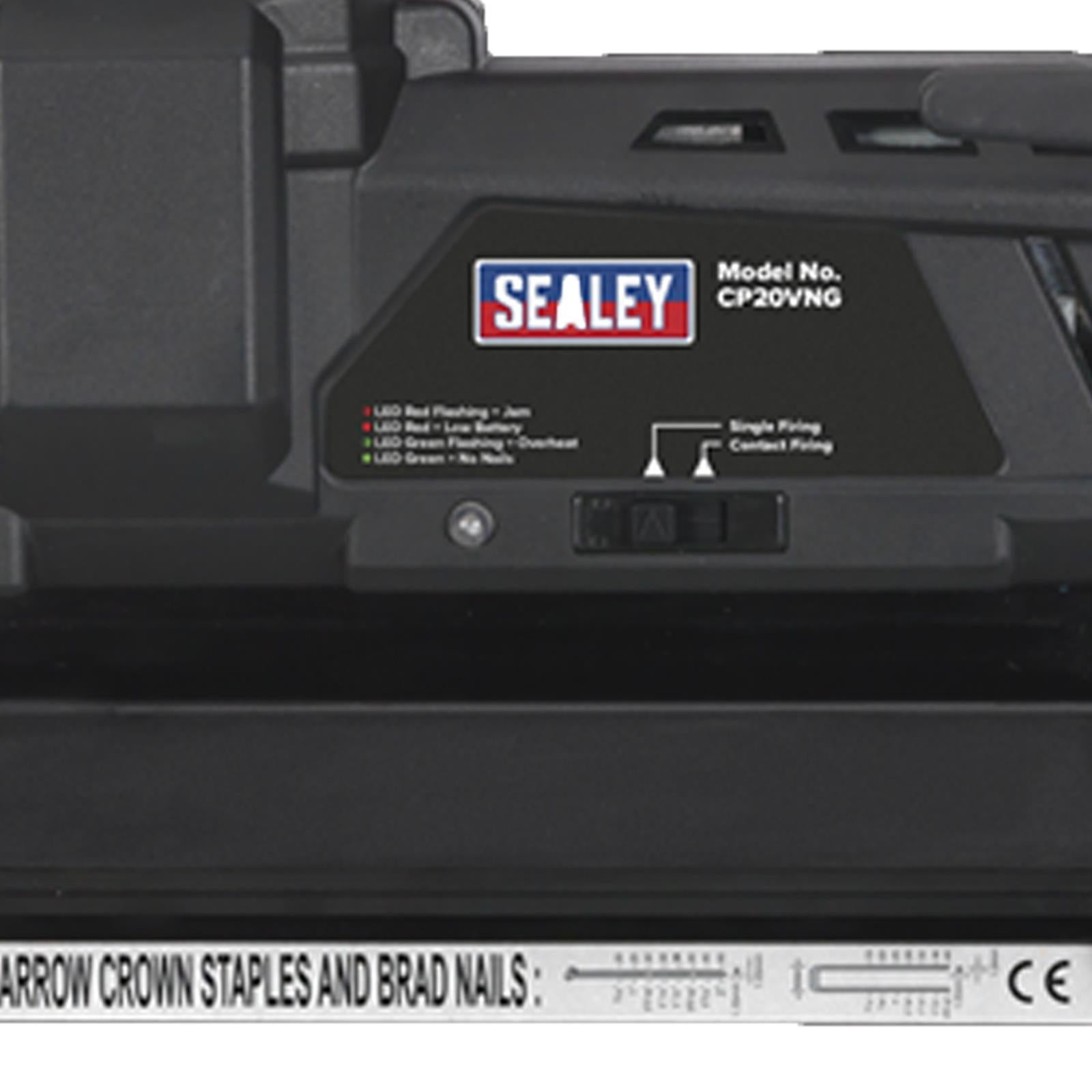 Cordless Staple/Nail Gun Kit From Sealey 18G 20V - 2 Batteries