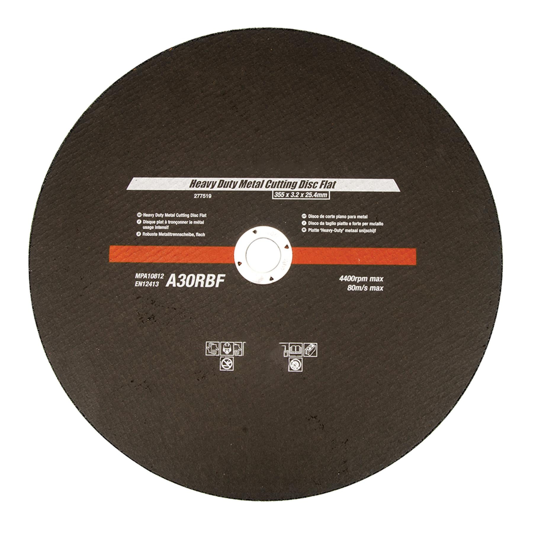 Heavy Duty Metal Cutting Disc Flat 355 x 3.2 x 25.4mm Angle Grinder Long life