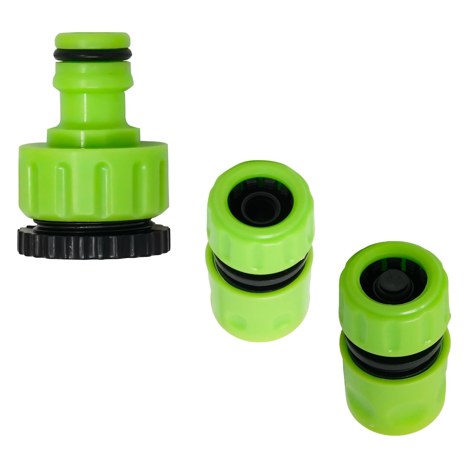 3X Garden Hose Pipe Fitting Set Tap Adaptor Waterstop Connector 1/2" 3/4" Female