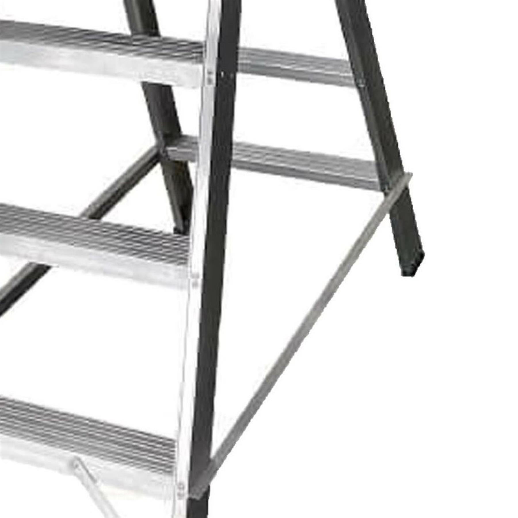 Dapetz Aluminium 4 Tread Double Sided Machine Step Ladder, 150 Kg, Made In Uk