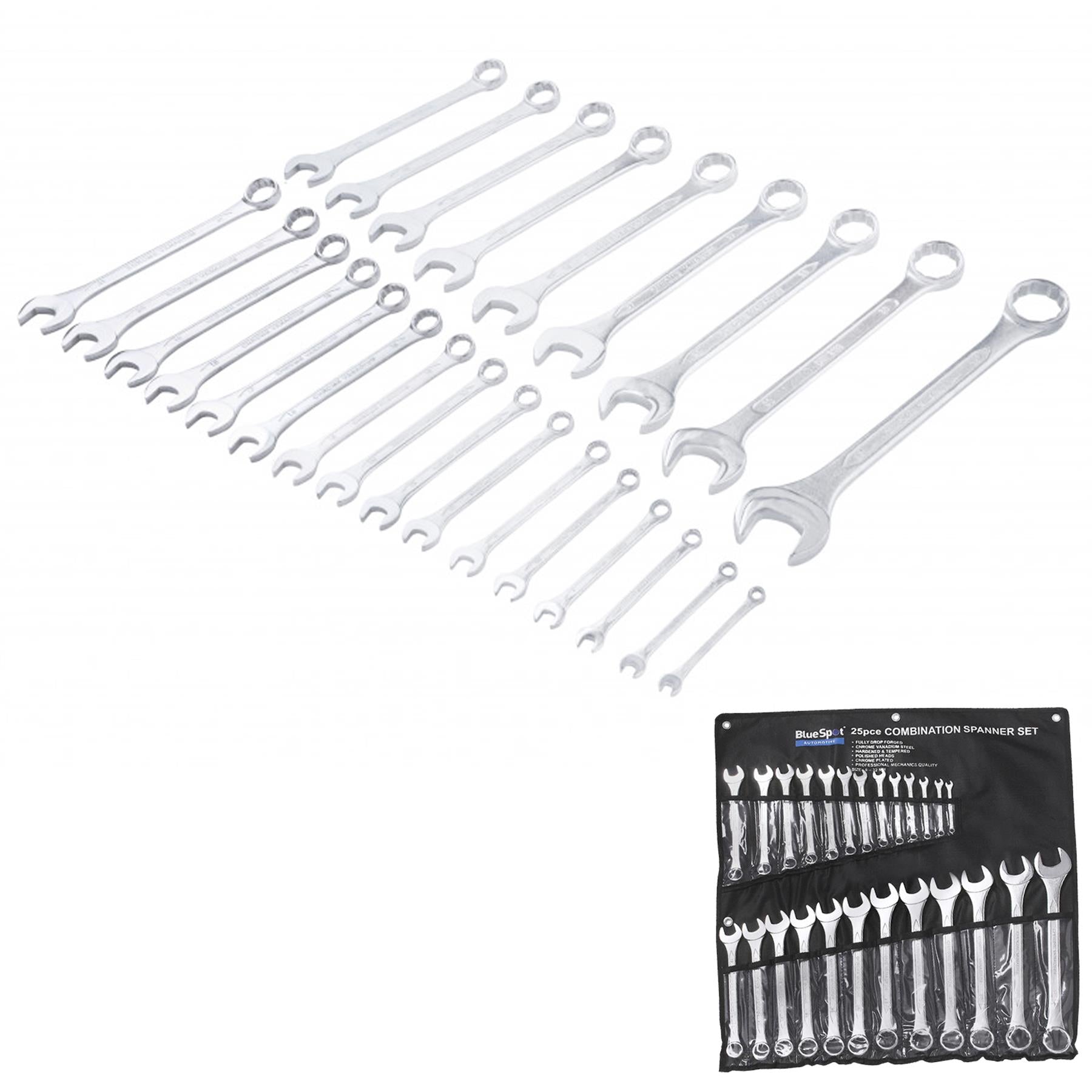 BlueSpot 25pcs Metric Combination Spanner Wrench Set 6 - 32mm