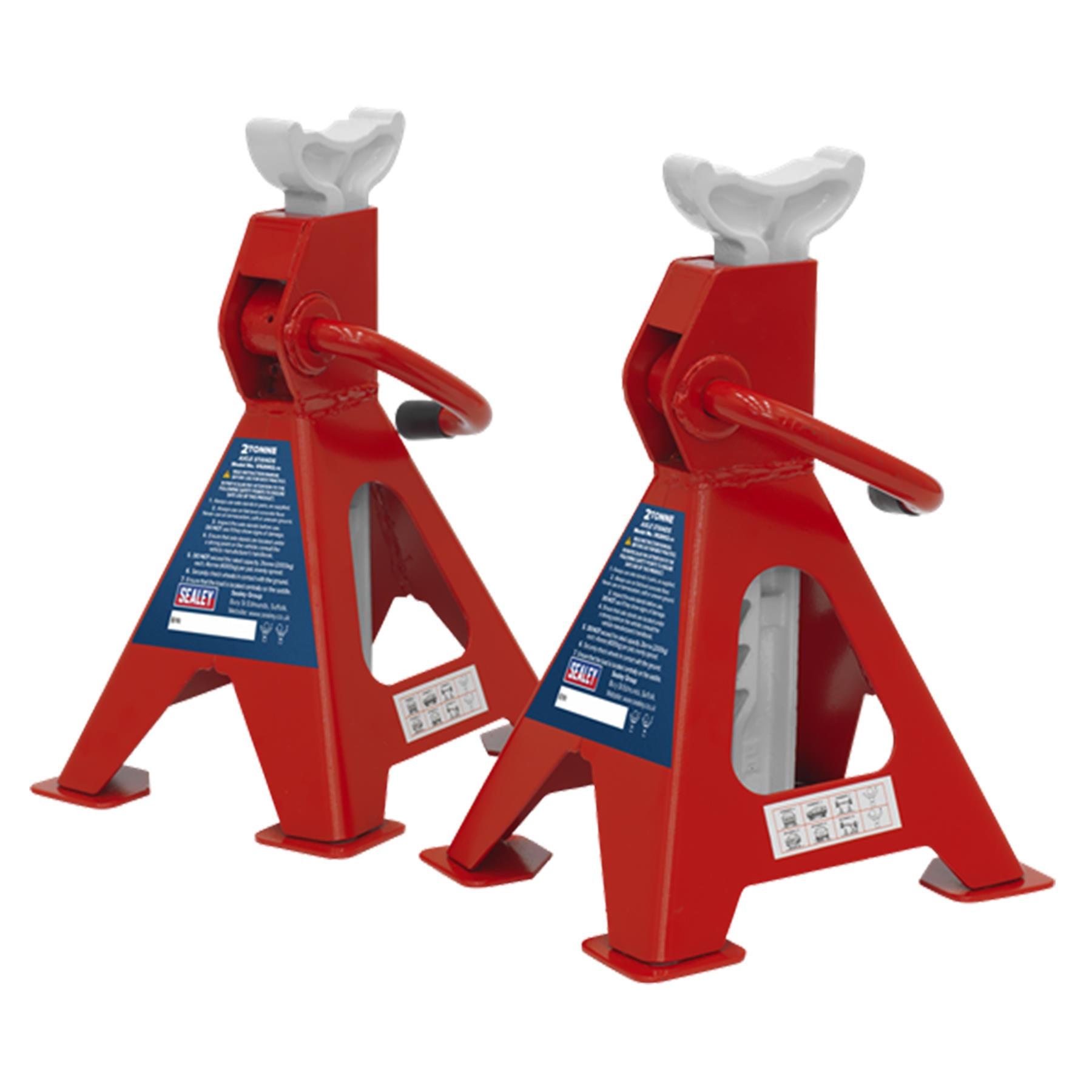 Sealey Axle Stands (Pair) 2tonne Capacity per Stand Ratchet Type